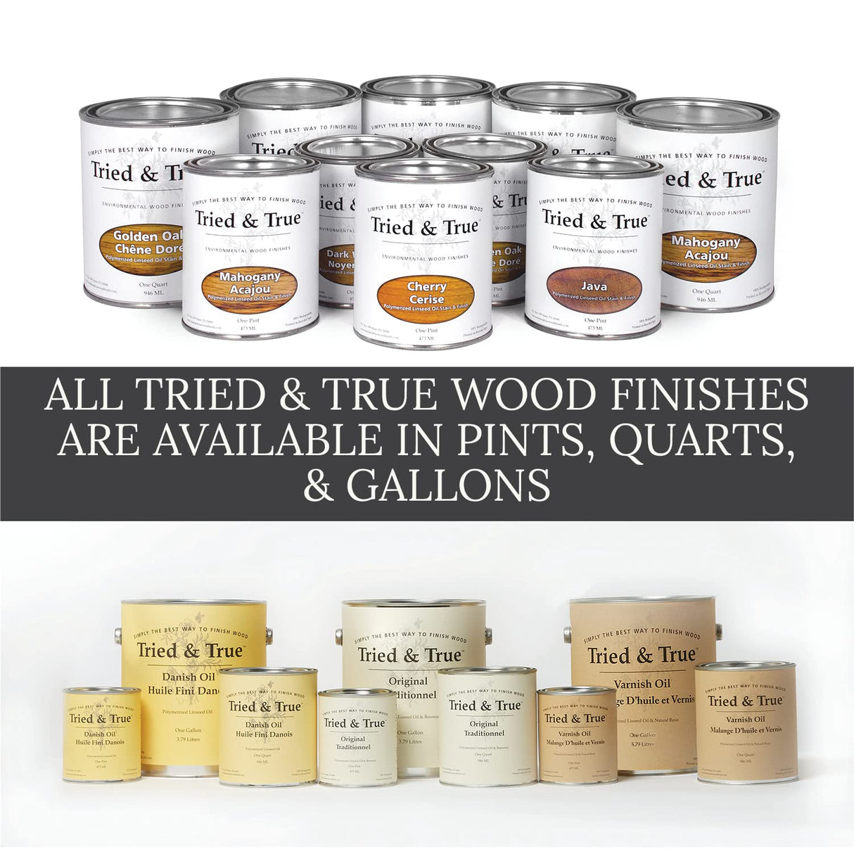 Tried & True Original Wood Finish, Pint - Linseed Oil & Beeswax Blend, Ideal for All Woodwork, Long-Lasting Durability, Food Safe Sealer, Non-Toxic Wood Finish