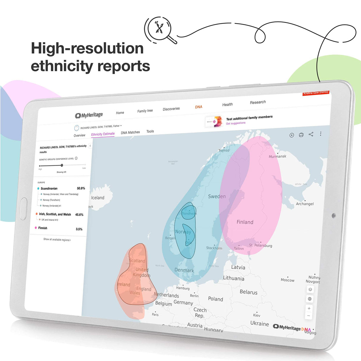 MyHeritage DNA Test Kit: Genetic Testing for Ancestry & Ethnicity Covering 2, 114 Geographic Regions and DNA Matching to Relatives