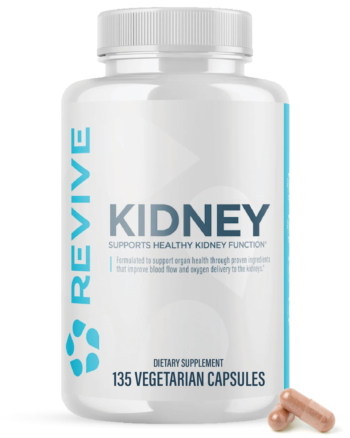 Revive MD Kidney Support Supplement for Men & Women - Kidney Cleanse Detox & Repair Capsules Support Overall Health & Function - Vegan-Friendly, Gluten-Free, & Soy-Free (135 Vegetarian Capsules)