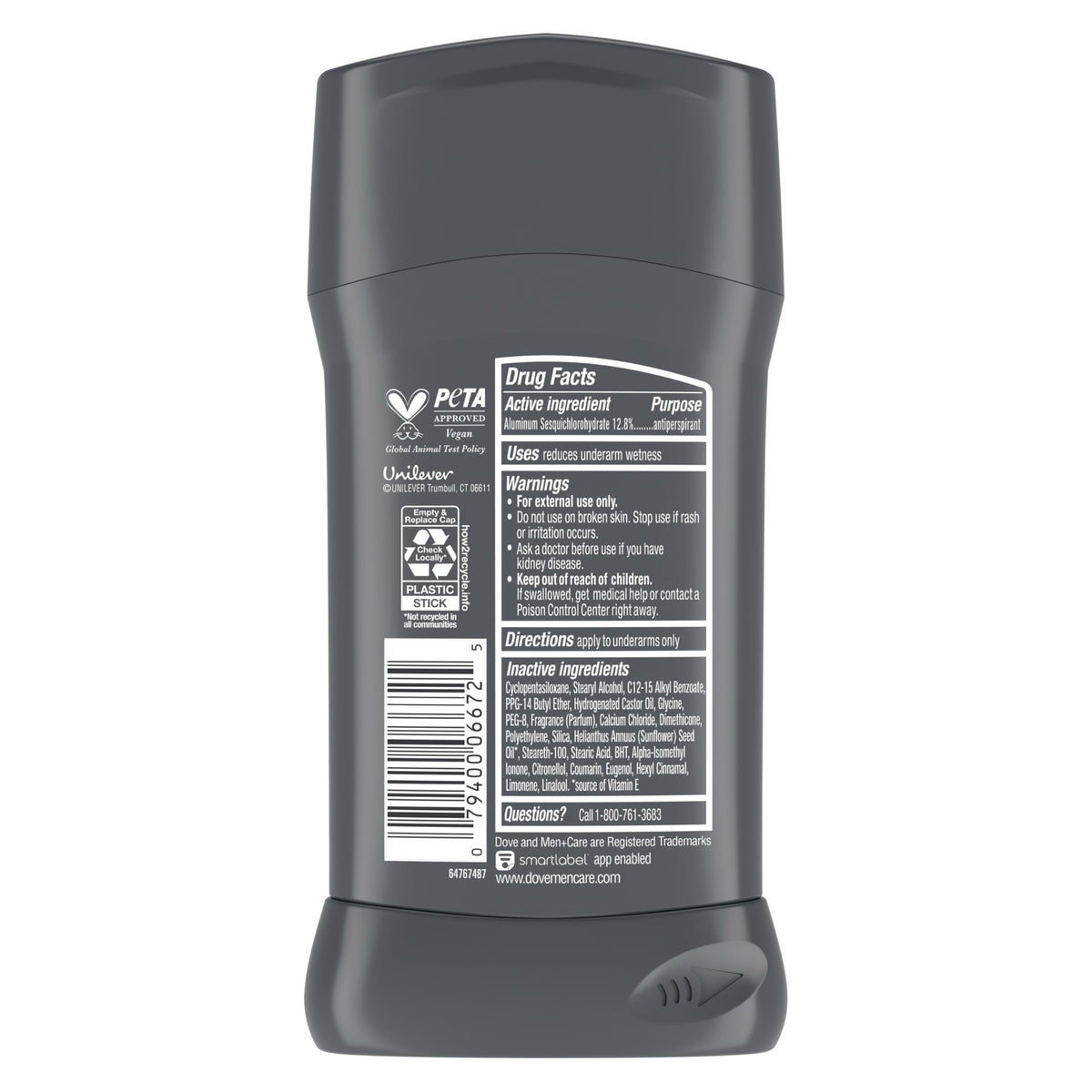 DOVE MEN + CARE Antiperspirant Deodorant Stick Extra Fresh, 4 Count, 2.7 oz
