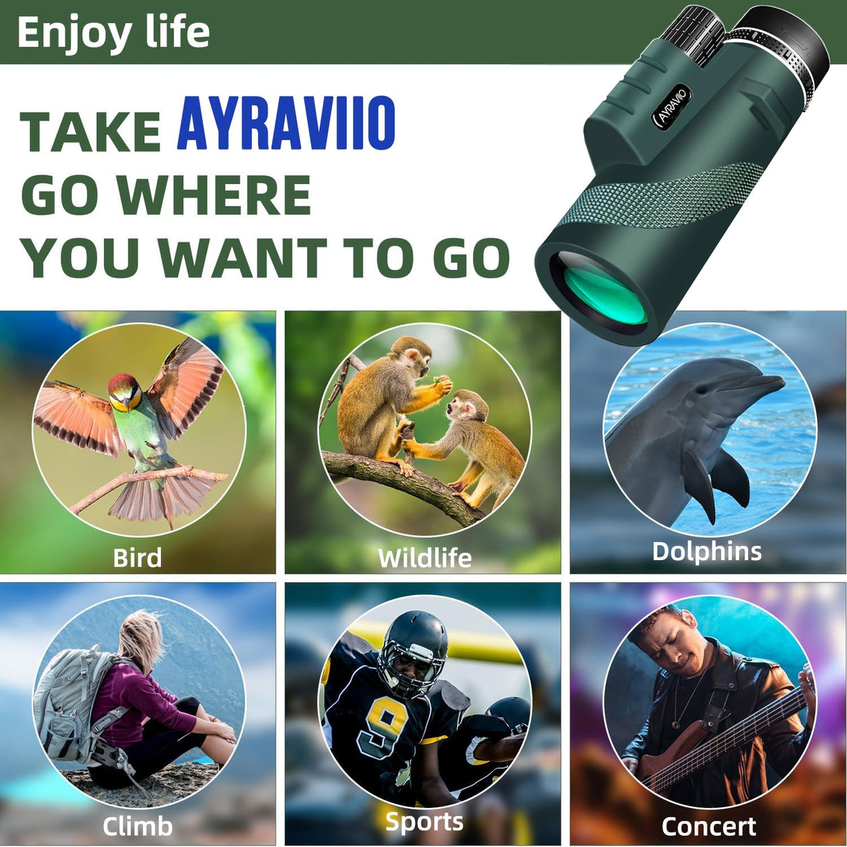 Birthday Gifts for Men Dad Him Husband Teen, 10x42 Compact Monocular Telescope, High Powered FMC & BAK4 Scope, Gifts for Christmas, Outdoors Survival Hiking Gear for Adventure