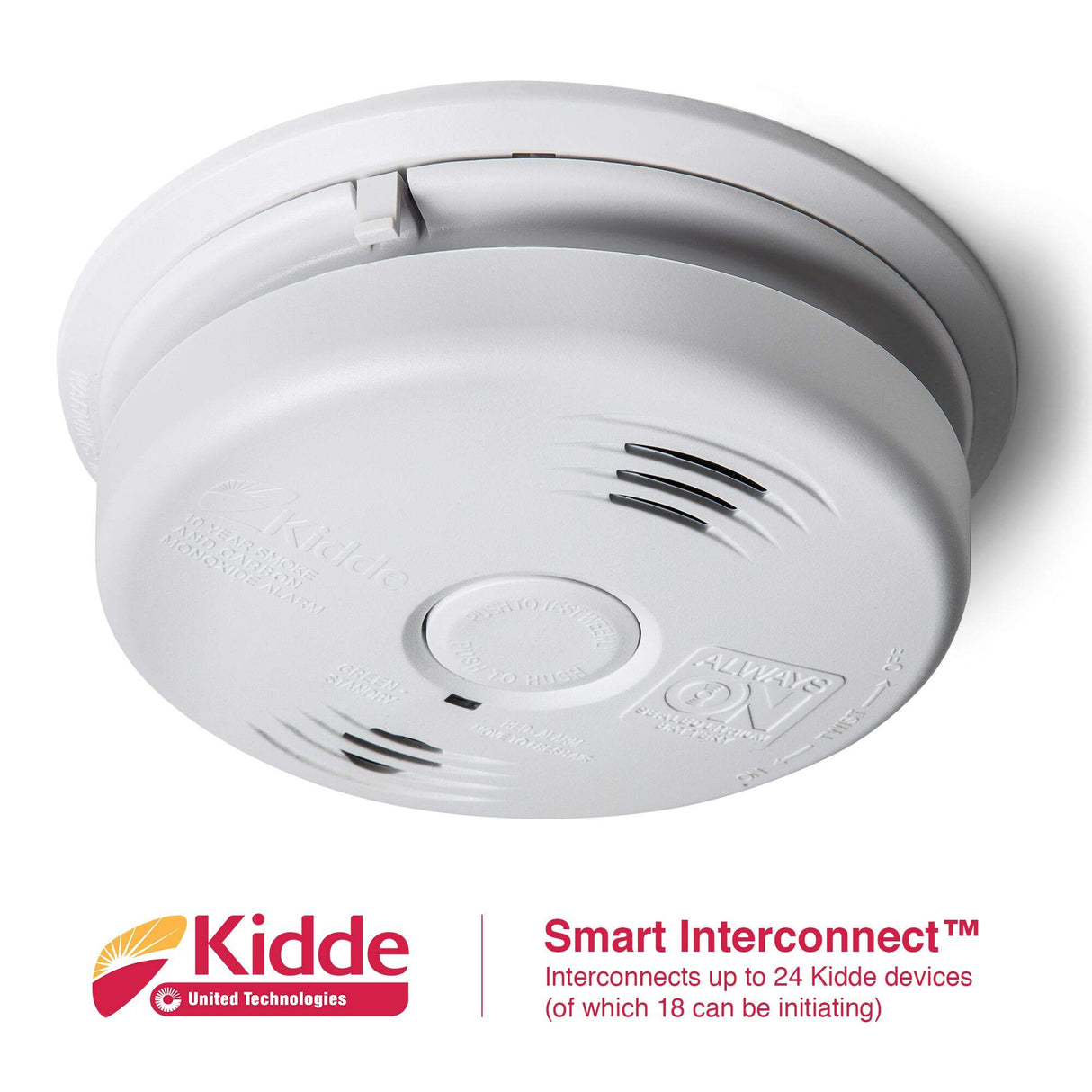 Kidde Smoke and Carbon Monoxide Detector Alarm with Voice Warning | Hardwired w/10 Year Lithium Battery Backup | Interconnectable | Model # i12010SCO, White