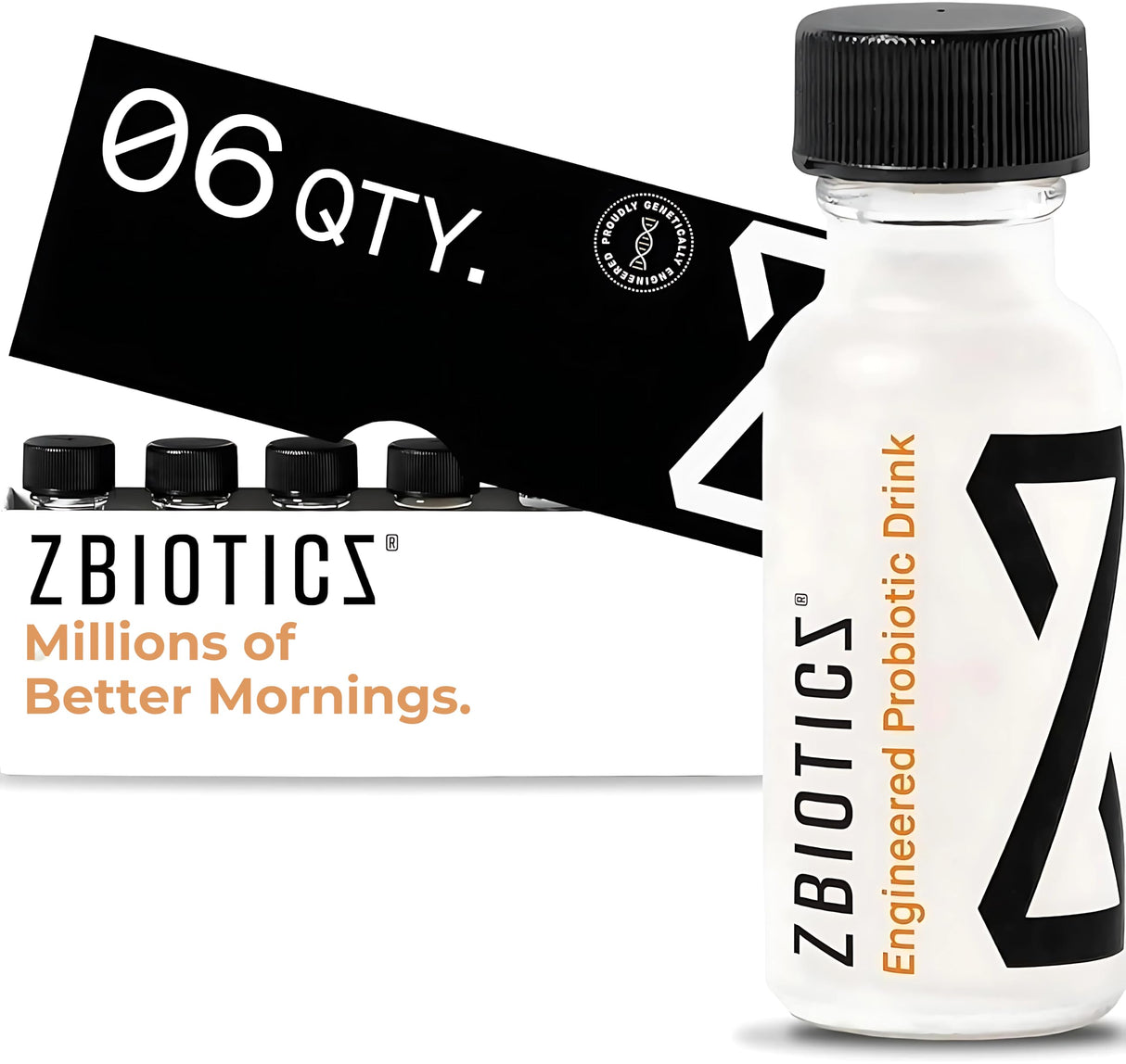 ZBiotics — Feel Better After Drinking, Wake Up Refreshed, Science-Backed, Patented Probiotic for Easier Mornings, Travel-Friendly, 6-Pack of 0.5 Fl Oz Bottles