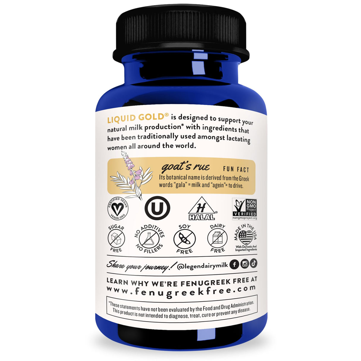 Legendairy Milk Liquid Gold Lactation Support | Lactation Supplement with Organic Goats Rue, Milk Thistle, Shatavari, Fennel, Alfalfa & Anise | Breastfeeding Supplements, 60 Count