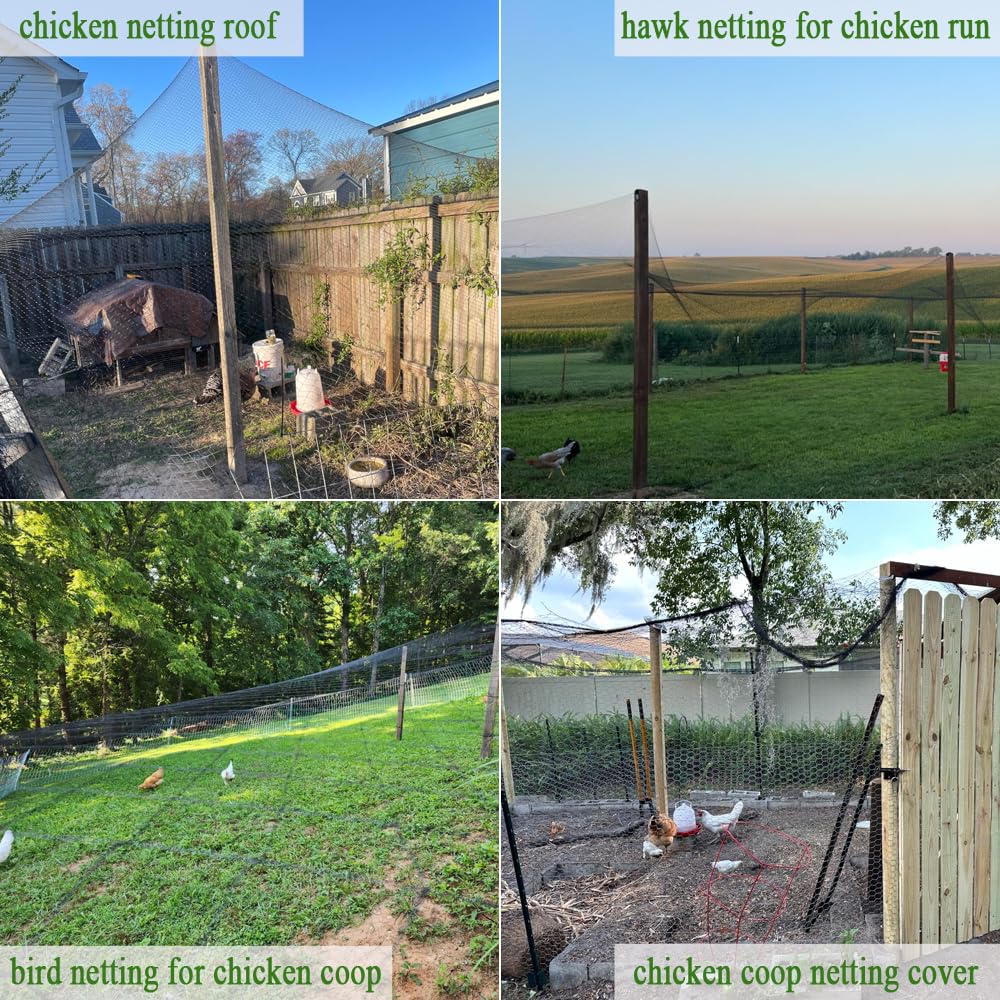 Vocray Bird Netting for Chicken Coop 25x25 Ft, 1/2" Mesh Aviary Netting
