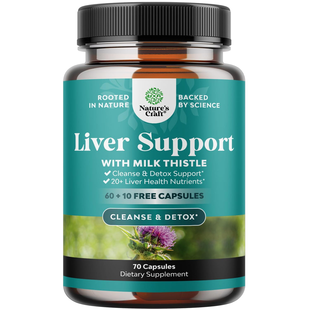 Liver Cleanse Detox & Repair 70 Capsules - Herbal Liver Support Milk Thistle Supplement - Silymarin Milk Thistle Supplements with Dandelion Root, Choline, Beetroot & Artichoke Extract