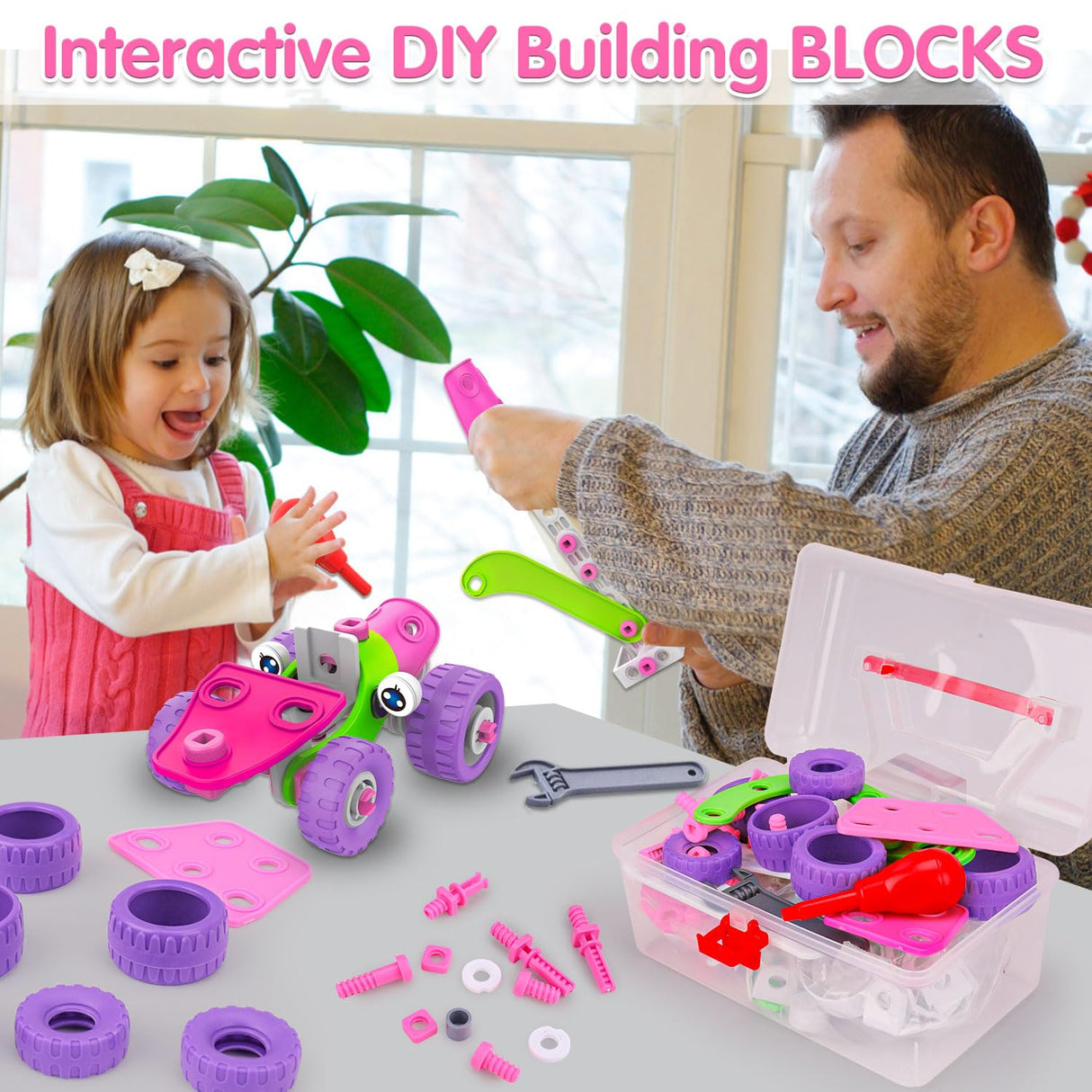 STEM Toys for 4 5 6 7 8+ Year Old Girl Birthday Gifts Pink Educational Building Toys for Kids Ages 4-8 5-7 8-10 Stem Activities Construction Toy for Girls 4-6 6-8 Creative Games Christmas Idea Gift