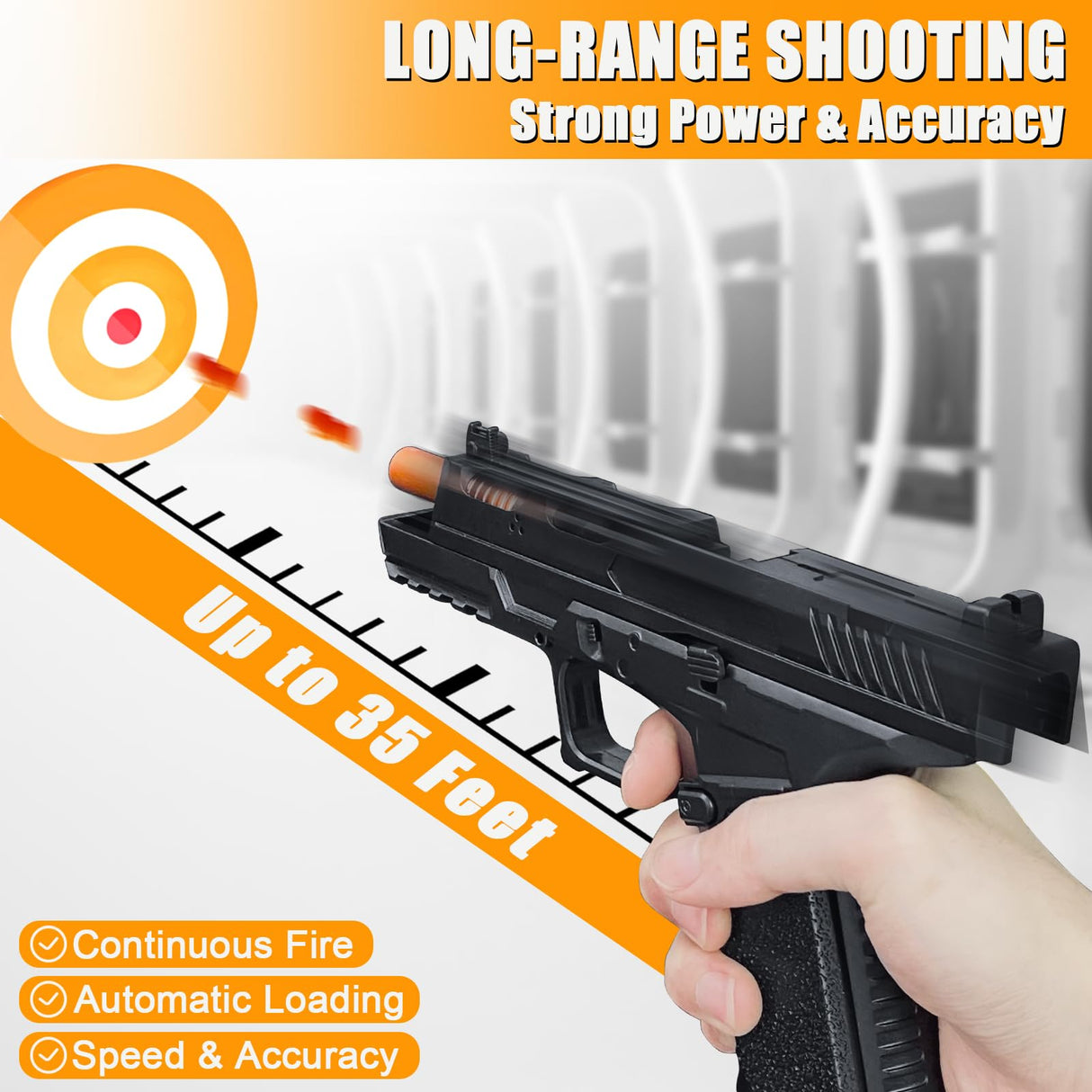 Automatic Shell Ejecting Toy Gun Pistol, Soft Bullet Toy Gun for Boys, Education Model Realistic Toy Pistol Shooting Game Toys Gifts Christmas Birthday for Kids 8+