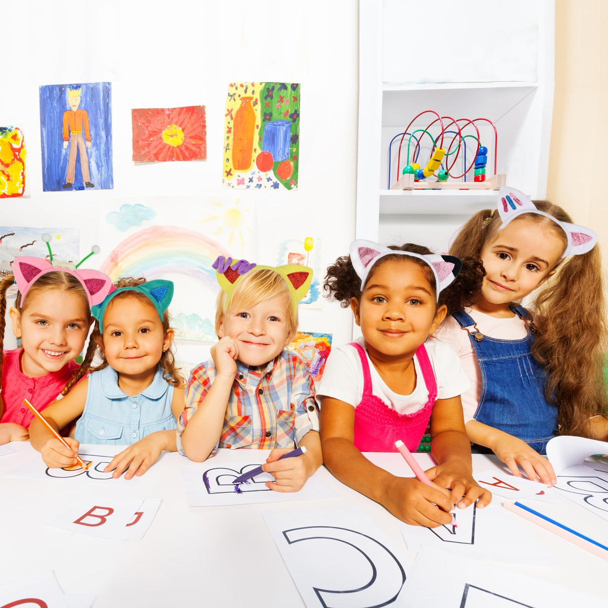 5 PCS Cat Ears Headband Set-Halloween Christmas Festival Theme Party Cartoon Cosplay Costume Accessories