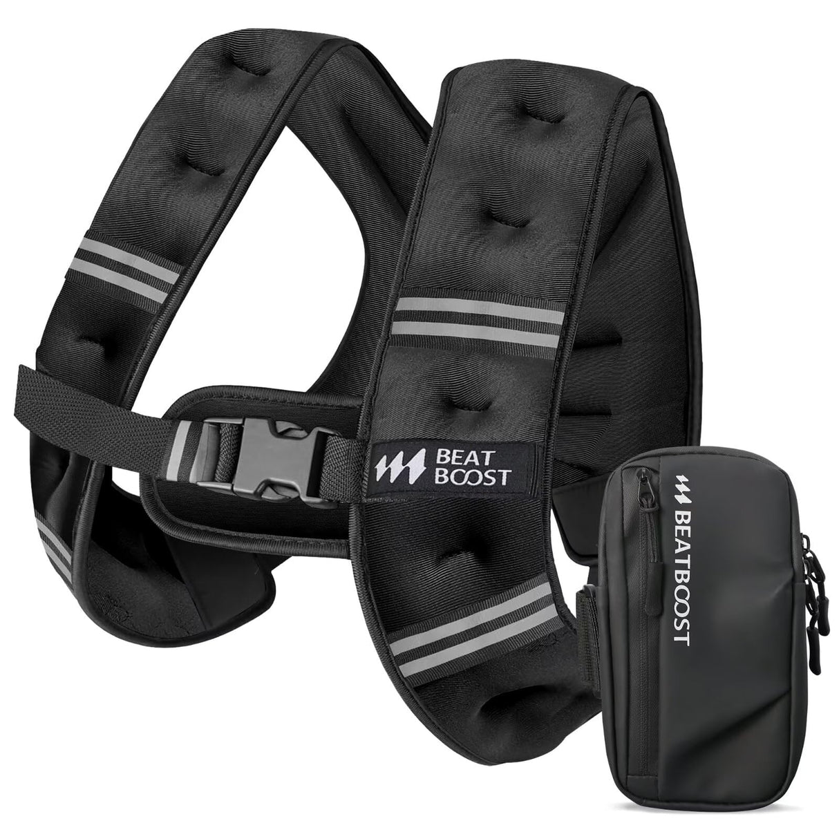 Weighted Vest for Women Men BeatBoost 5 lb Weight Vest with Ironsand for Walking Strength Training Running Workout Black