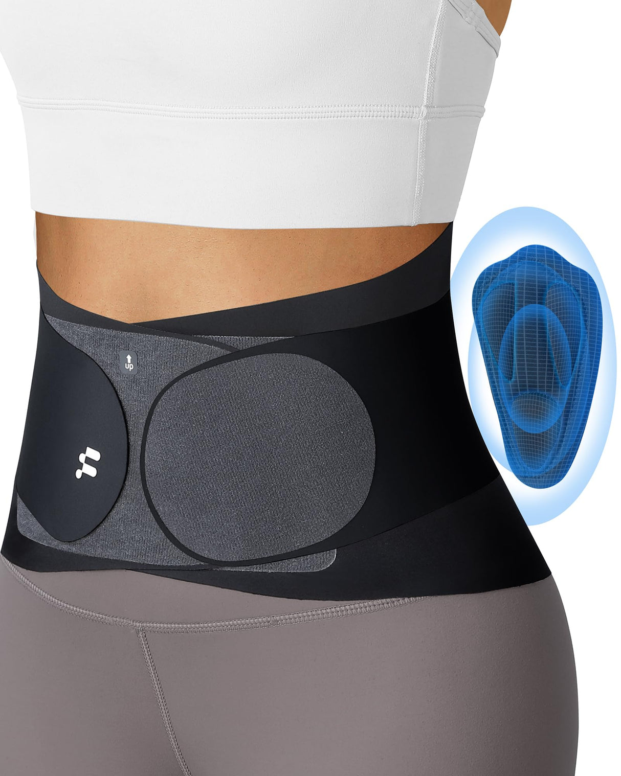 0.5mm Ultra Thin Back Brace with 3D Lumbar Pad, Seamless Yoga Fabric, Lightweight Back Brace for Lower Back Pain Women Men, Sciatica, Posture, Back Support Brace for Wearing Under Clothes