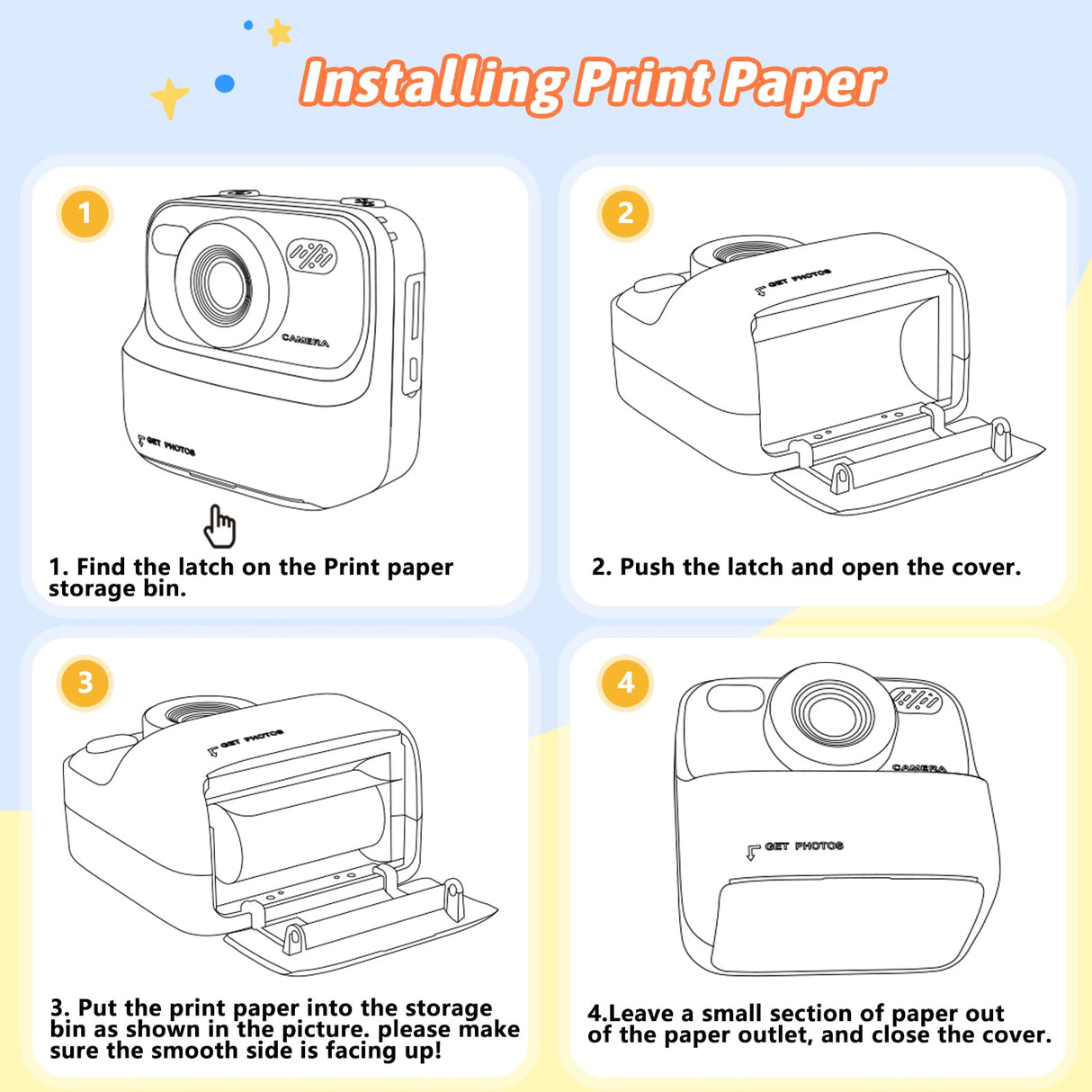 Kids Instant Digital Cameras for Boys and Girls, 1080P HD Dual-Lens Selfie Digital Camera with Print Paper & 32G Card, Christmas Birthday Gifts Toys for Toddler and Teenagers Age 3-16 Years Old