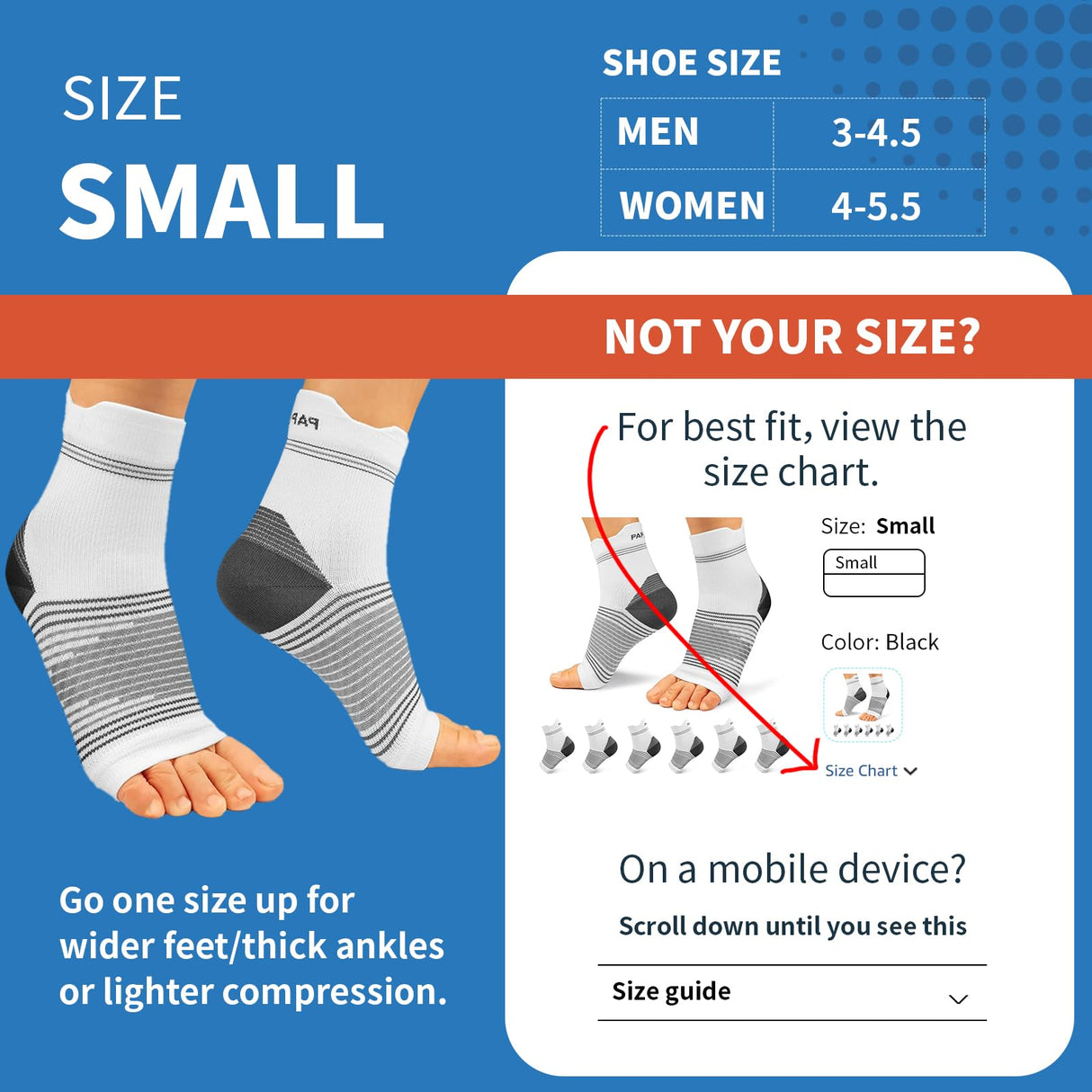 Plantar Fasciitis Sock (6 Pairs) for Men and Women, Compression Foot Sleeves with Arch and Ankle Support (White, Small)