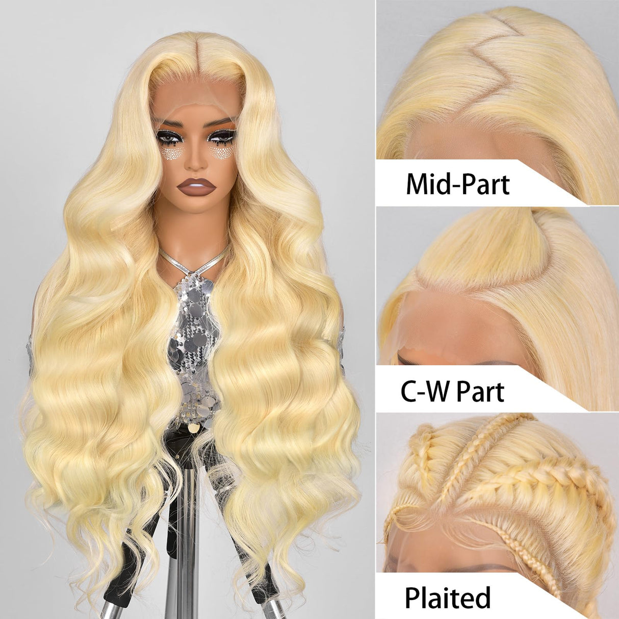 Alimubi 613 13x6 Lace Front Wig Human Hair 200 Density 613 Lace Front Wig Human Hair 30 Inch Body Wave Blonde Wig Human Hair(30 Inch)