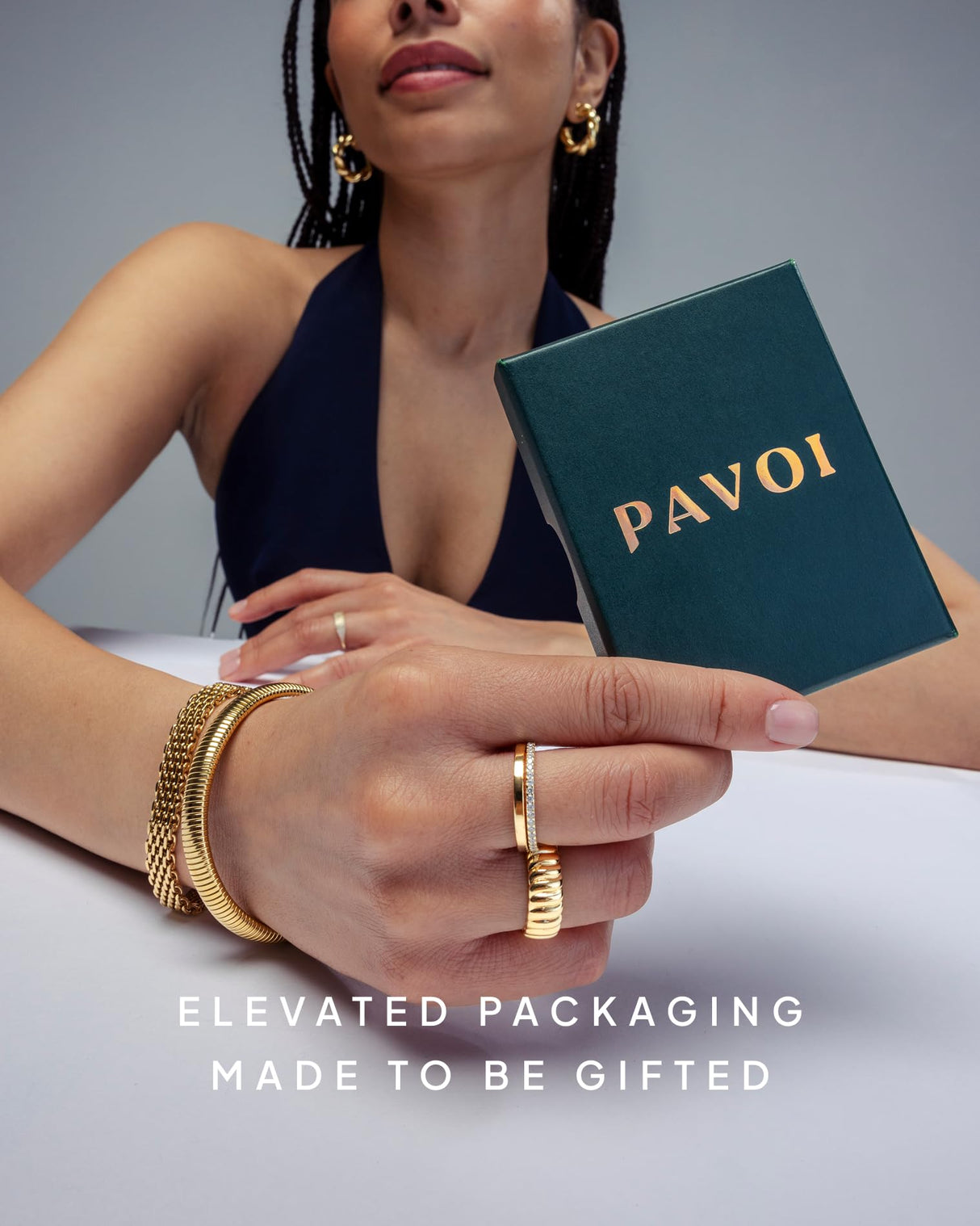 PAVOI CZ Dainty Lariat for Women, 14K Gold Plated, Yellow Gold, Y