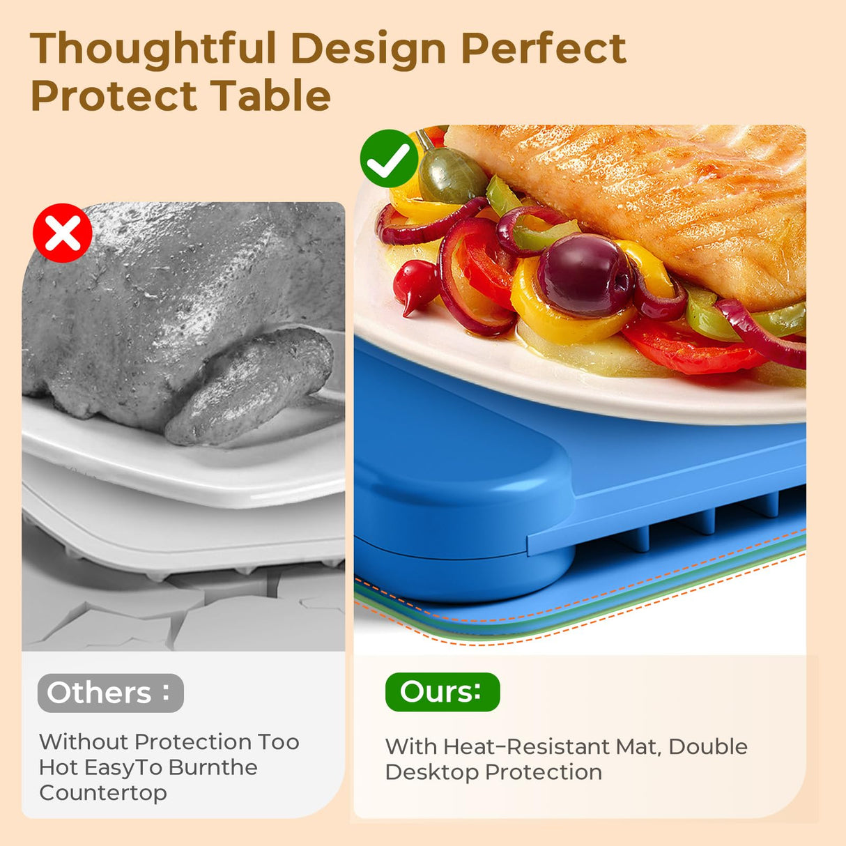 Food Warming Mat with Protective Table Mat, Graphene Fast Full-Surface Heating Mat, Electric Warming Tray with 6 Temperature and 6HoursTimer, Portable Rollable Food Warmer Perfect For Parties Buffet
