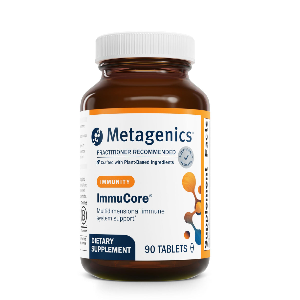 Metagenics ImmuCore, Multidimensional Support Supplement for Healthy Immune Function with Vitamin C, Vitamin D, Zinc and a Blend of Mushroom Extracts - 90 Tablets