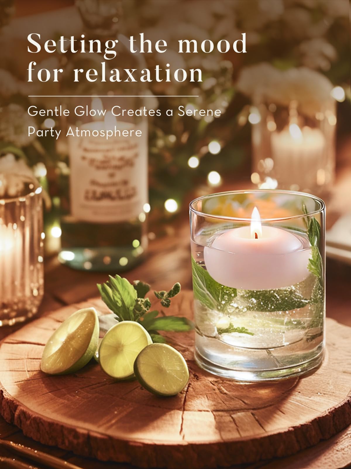 Ashlux White Floating Candles 2 inch, 48 Pack Floating Candles 5-6 Hours Long Burning, Unscented Floating Candle for Centerpieces, Wedding, Christmas Lights, Romantic Night for Her/Him Set