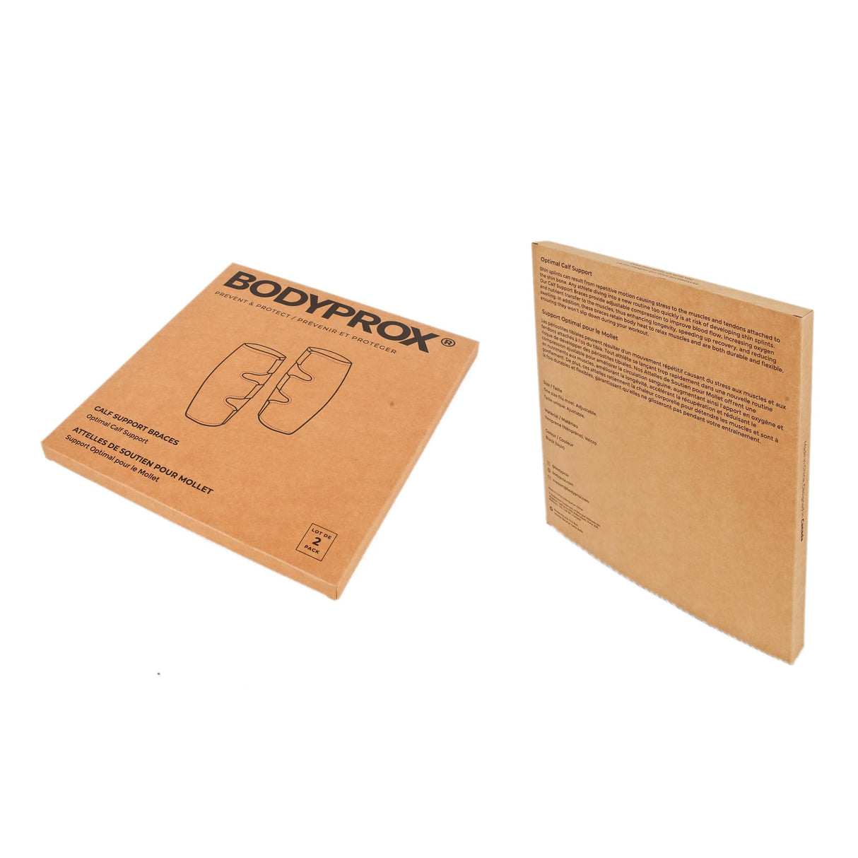 Bodyprox Calf Support Brace 2 Pack, Adjustable Shin Splint Compression Calf Wrap