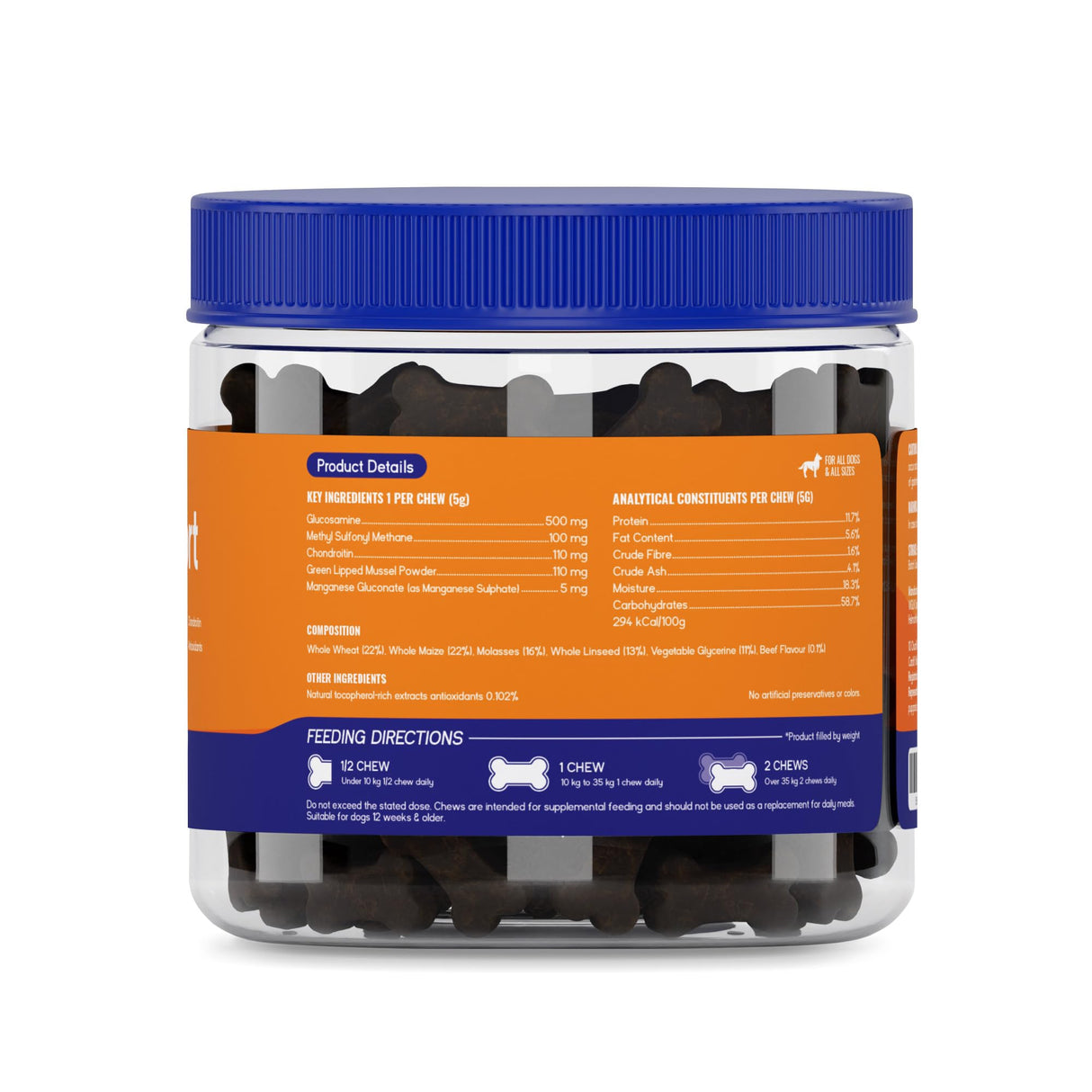 PupGrade Joint Support Supplement for Dogs - Natural Glucosamine Chondroitin with MSM - Supports joint and bone health - For young and senior dogs - 30 Chews