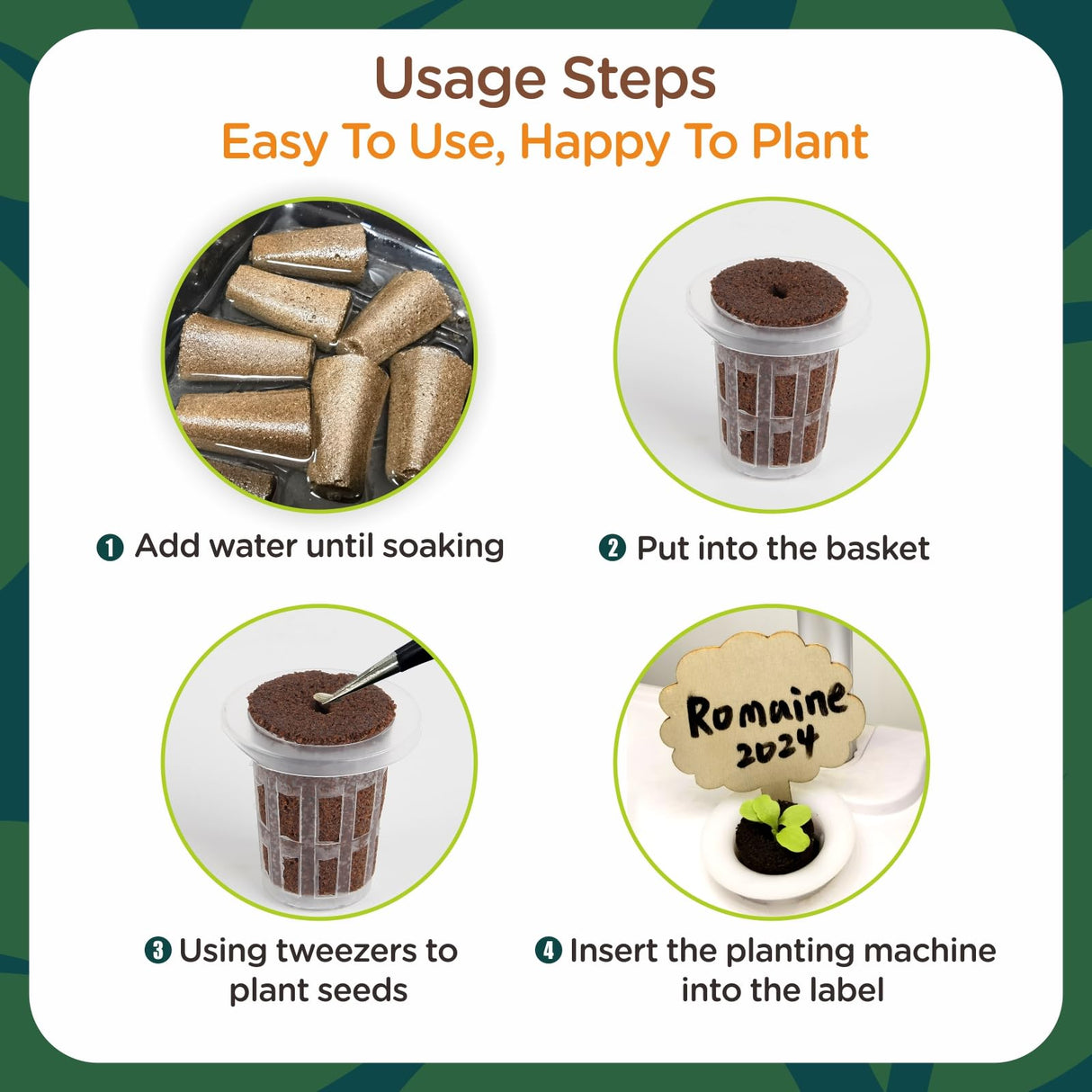 Hapxalie 70 Count Hydroponic Grow Sponges, Pre-Drilled Seed Starter Plugs