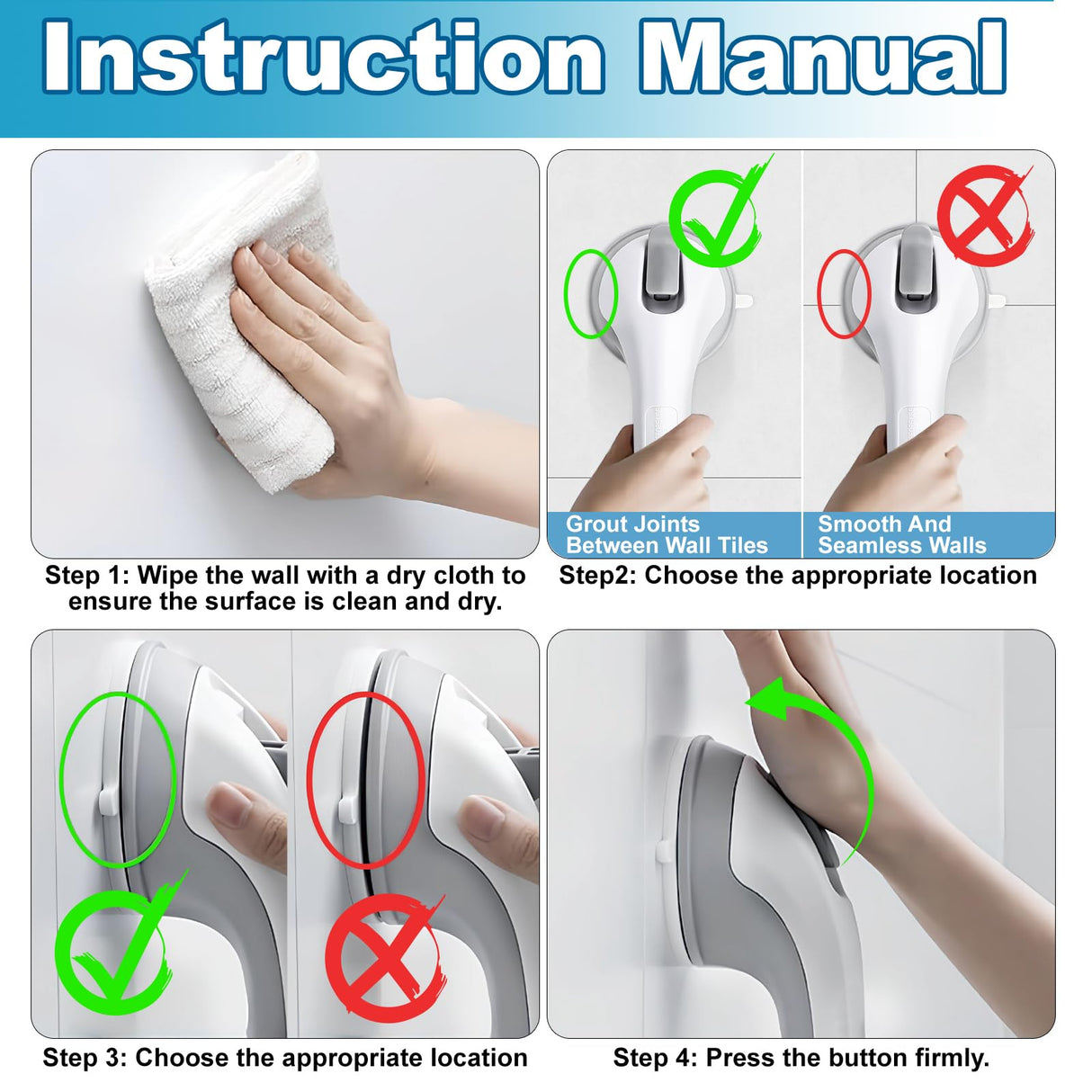 Shower Foot Rest for Wall, 12 Inches Shower Pedicure Foot Stool for Shaving Legs Bathroom Stool with Powerful Suction Cups Foot Stand for Inside Shower Suitable for Small Shower Spaces