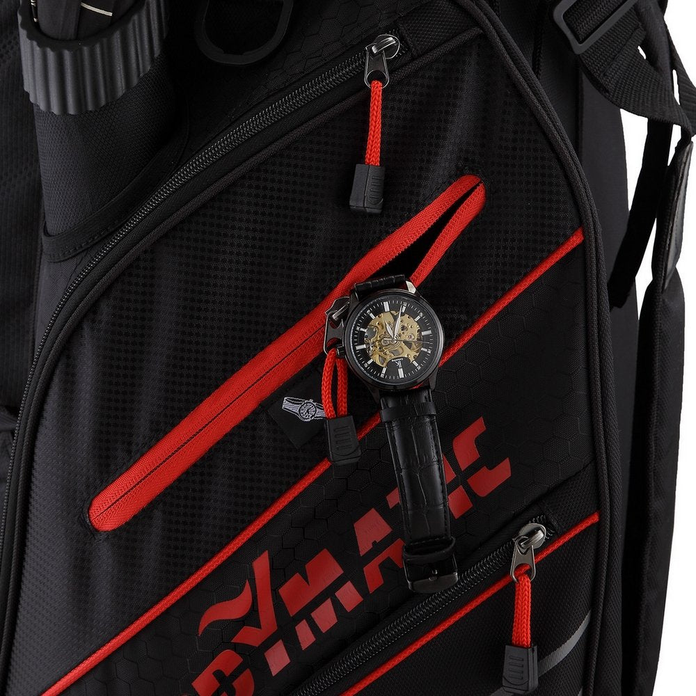 Caddymatic Golf Deluxe 14-Way Cart Bag Black/Red