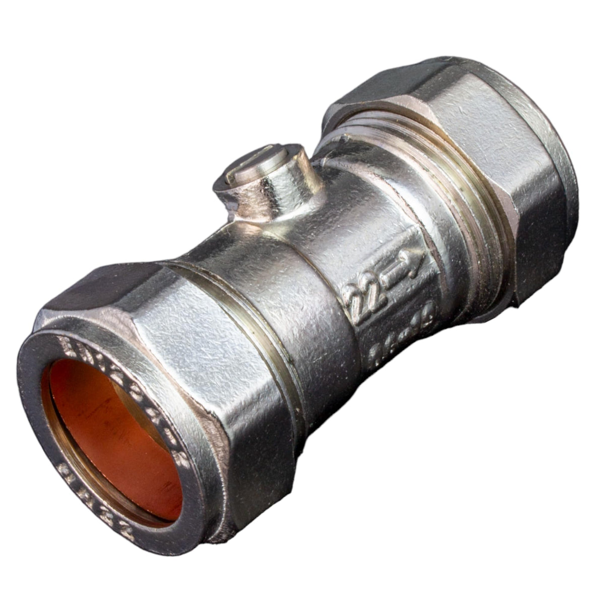 Kudos-Trading- 22mm or 3/4 Inch Isolation Valve x 1 WRAS Approved Chrome Plated Brass Shut Off Stop Tap Compression Fitting Chrome Plated Brass Shut Off Stop Tap, Ideal for Isolating Water Supply