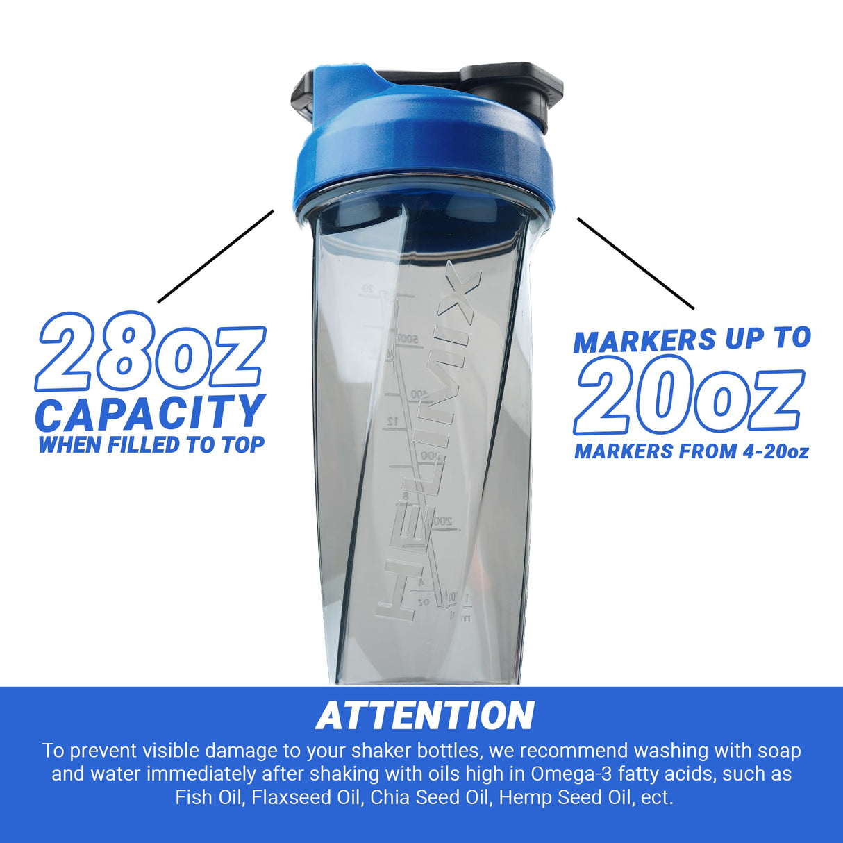 HELIMIX 2.0 Vortex Blender Shaker Bottle Holds upto 28oz | No Blending Ball or Whisk | USA Made | Portable Pre Workout Whey Protein Drink Shaker Cup | Mixes Cocktails Smoothies Shakes | Top Rack Safe