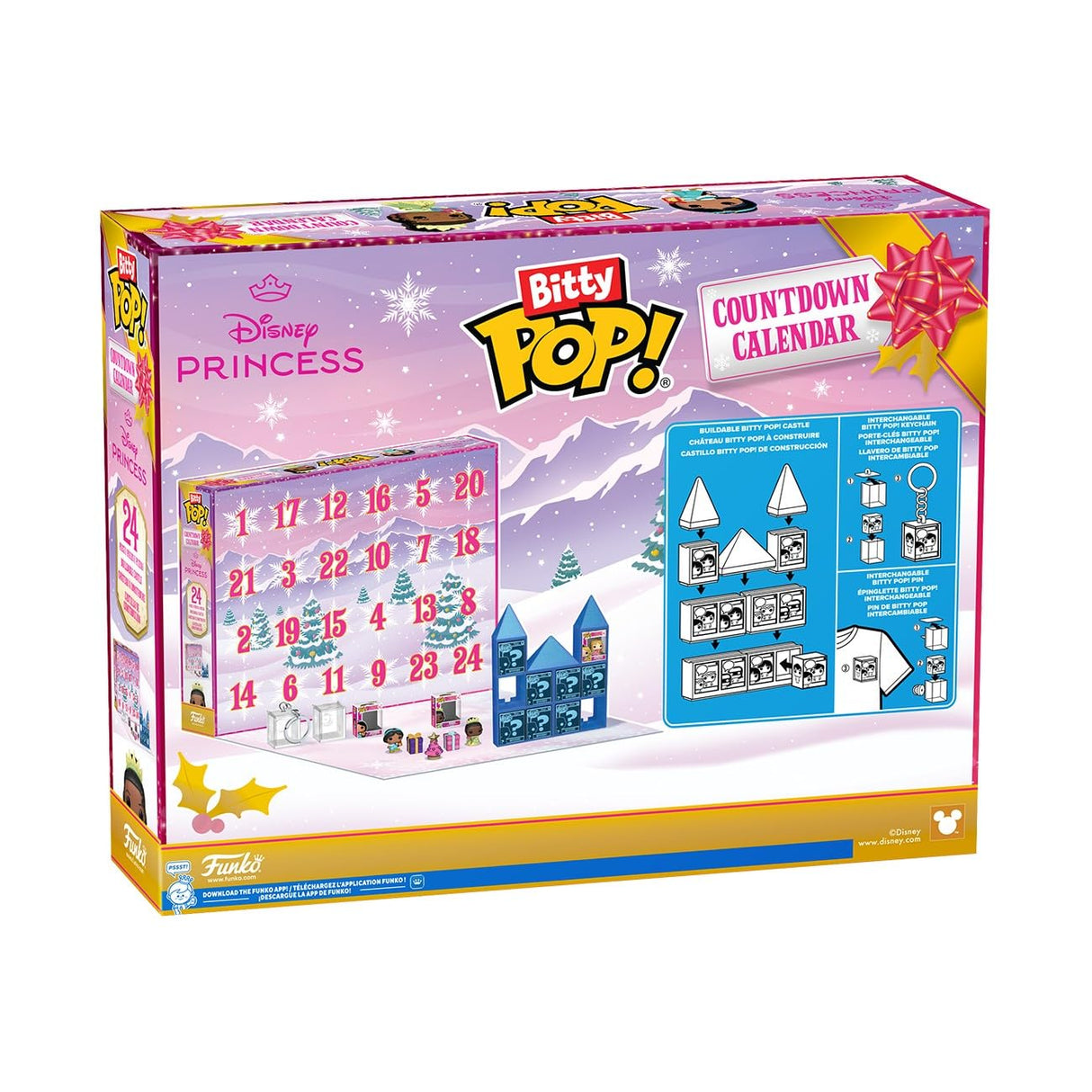 Funko Pop! Bitty Countdown Calendar: Disney Princess - 24 Days of Surprises - Collectible Vinyl Mini Figures - Mystery Box - Gift Idea - Holiday Present for Kids - Christmas or Birthday Countdown