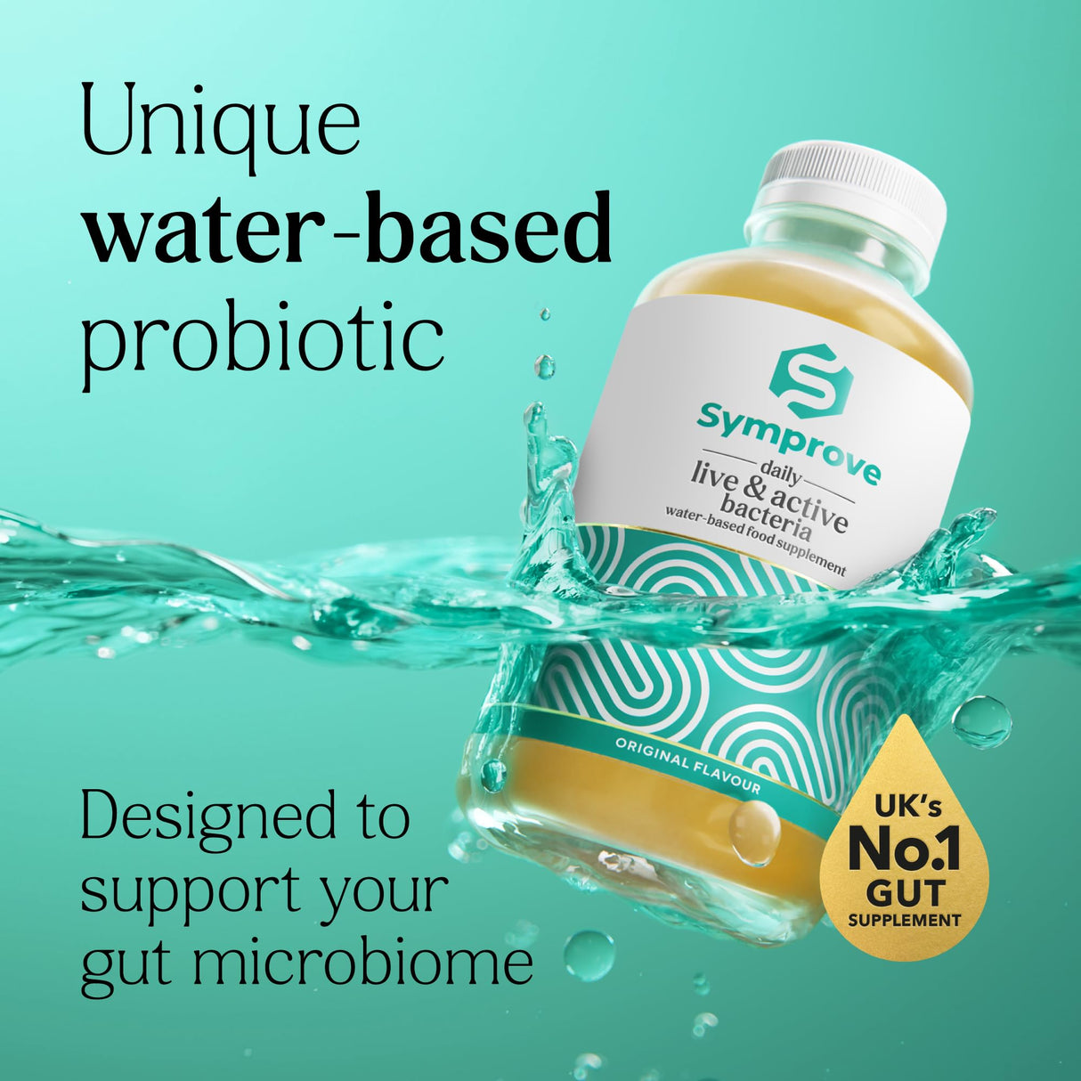 Symprove Symprove Original 4-Week Pack | Daily Essential Gut Health Supplement | Probiotic Drink with Live Bacteria, Vegan | 4x500ml