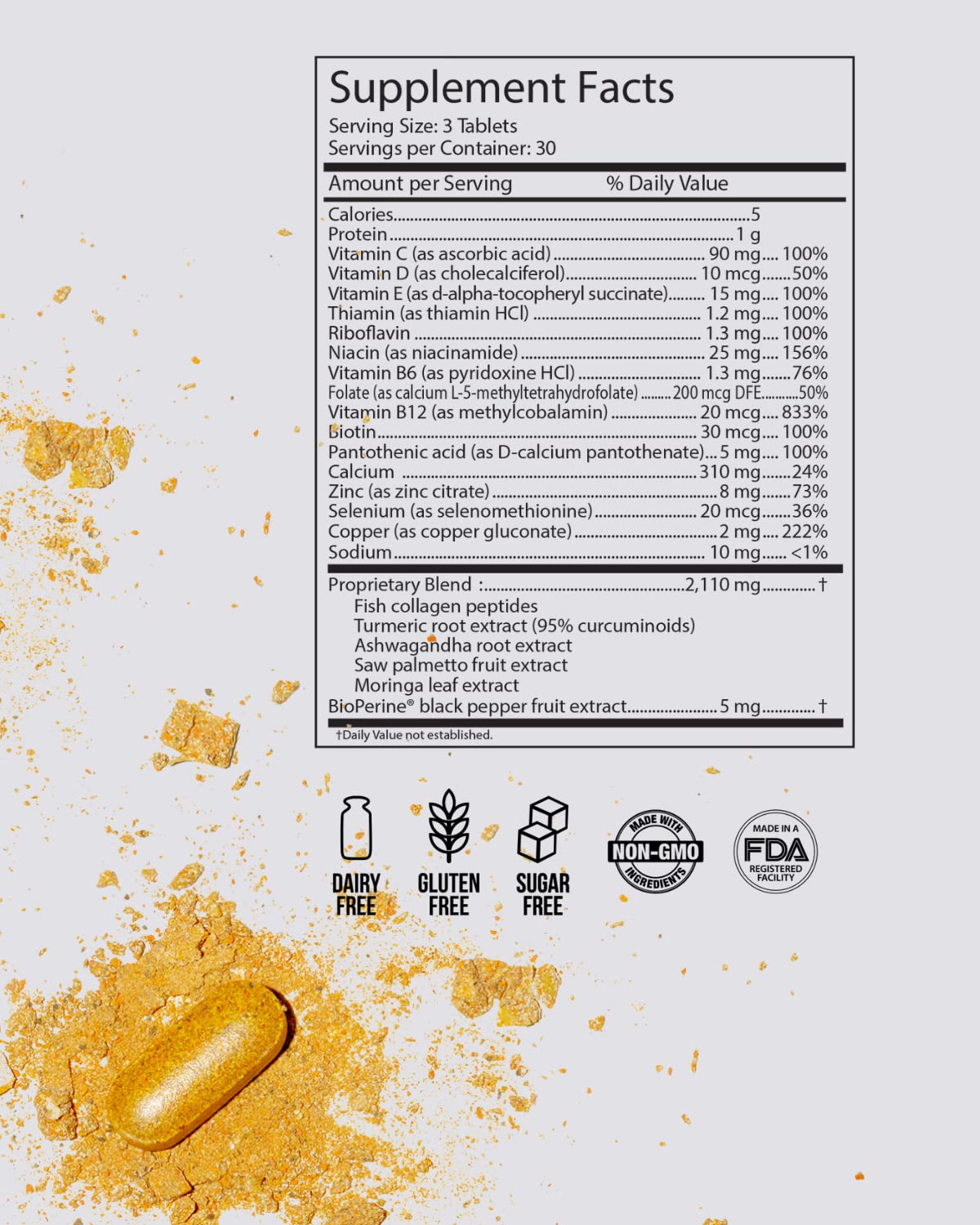 Inner Glow Advanced Hair, Skin & Nails Formula - Dermatologist and Plastic Surgeon Developed, clinically Tested for visibly Stronger and Thicker Hair in 12 Weeks