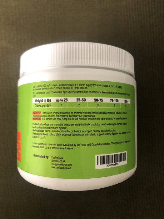 PAWFECTCHEW Dog Probiotics and Digestive Enzymes - Seasonal Allergy Support - Dog Gut Health Probiotics + Prebiotics for Dogs Digestive Health - Prevents Grass Burns