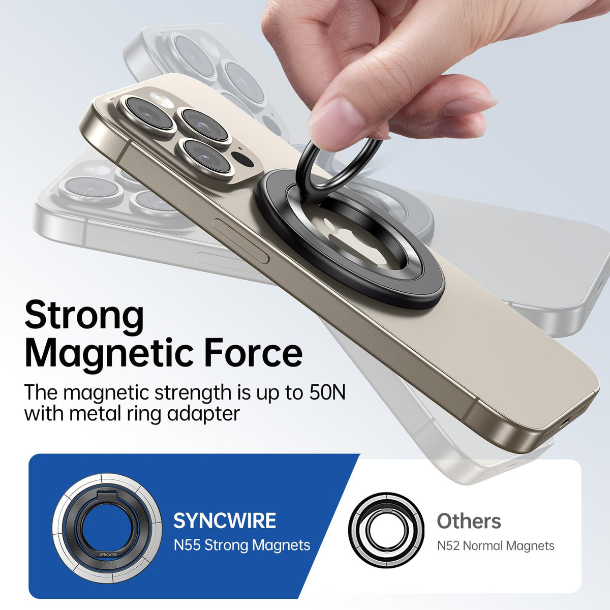 SYNCWIRE for MagSafe Phone Grip, Magnetic Phone Ring Holder