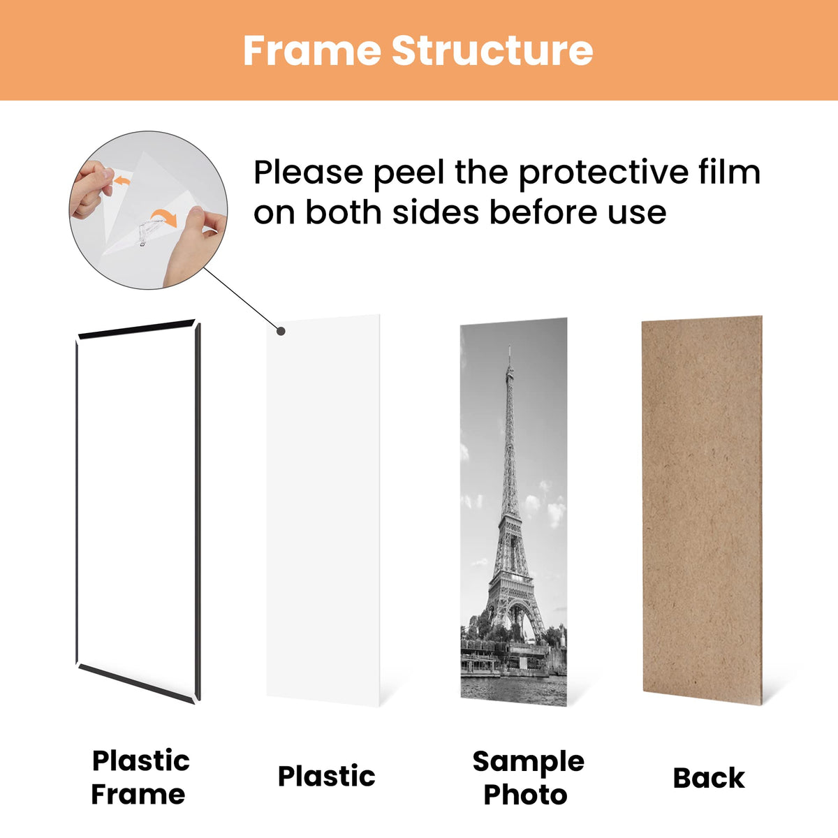 upsimples 20x30 Poster Frame, Easy Slide-In Assembly, Black, 3 Pack