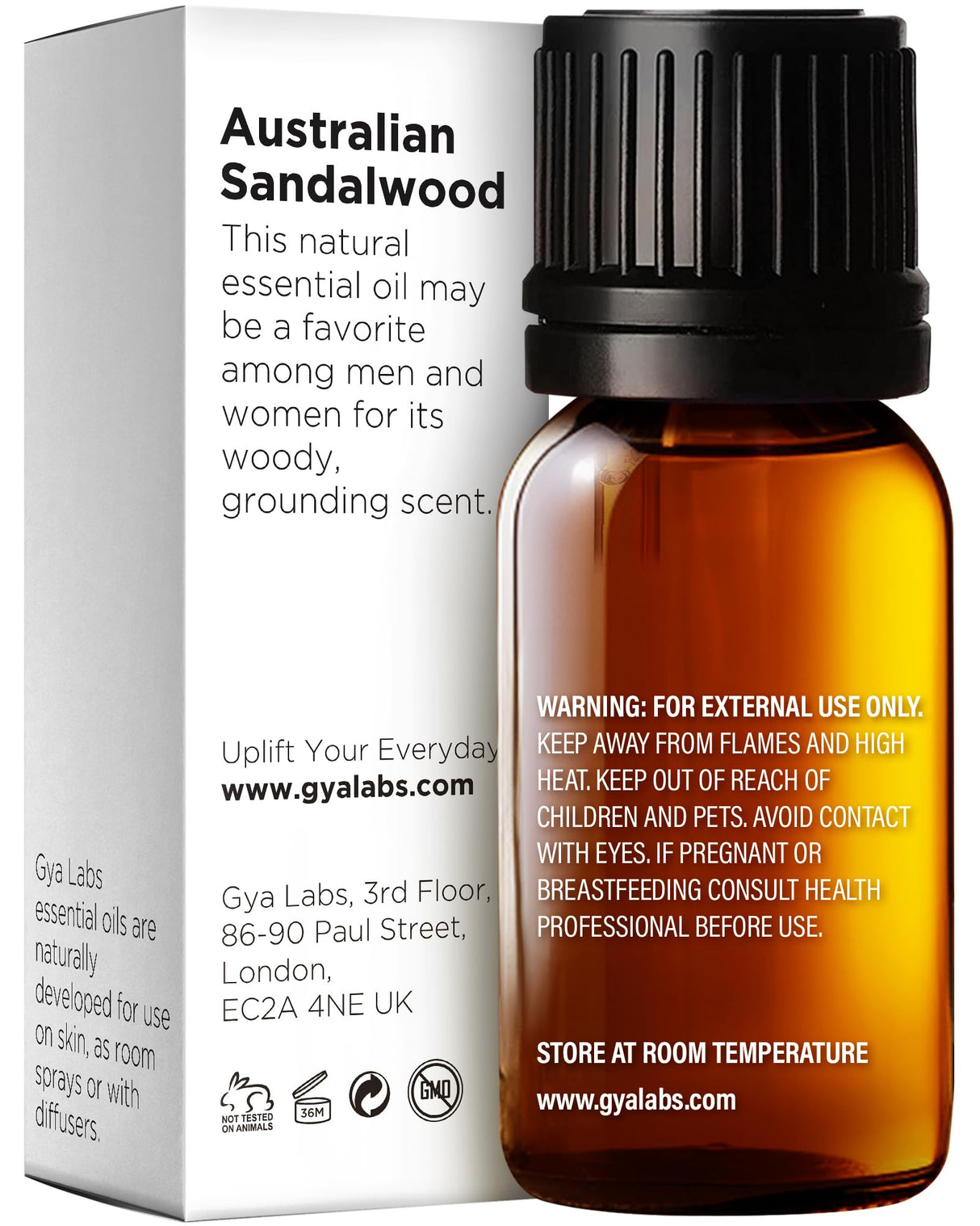Gya Labs Australian Sandalwood Essential Oil for Skin & Hair - 0.34 Fl Oz - 100% Pure Natural Australian Sandalwood Oil for Diffuser, Aromatherapy Use & Candle Making - Warm Woodsy Scent
