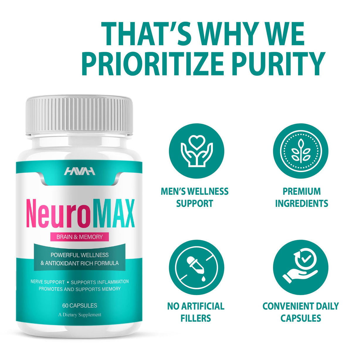 NeuroMax Brain and Memory Supplement NueroMax Pills, NeuroMax Brain and Memory Advanced Overall Health & Wellness Multivitamin Supplement, NueroMax Brain and Memory Premium Capsules (60 Capsules)
