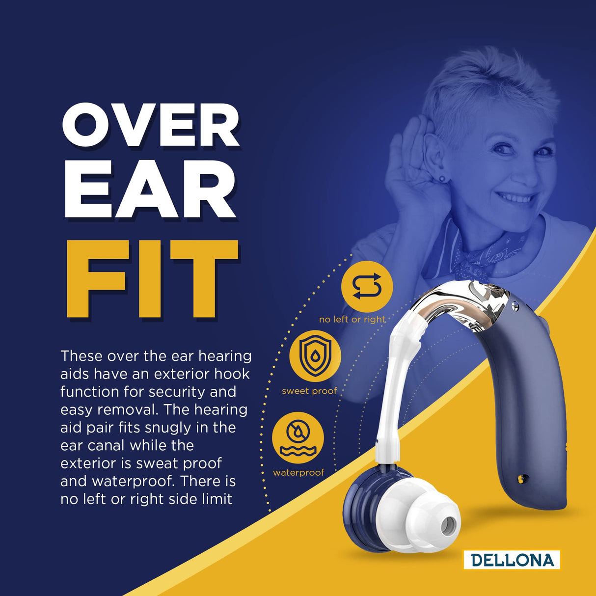 Hearing Aids for Seniors Severe Hearing Loss, Rechargeable with Noise Cancelling (Pair), 4 Modes - Comfort Design Ear Hearing Aid, PSAP