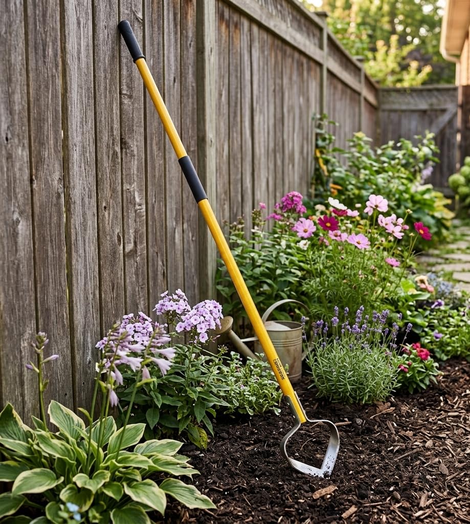 Xtreme Weeder Garden Scuffle Hoe Cultivator, 54-Inch Fiberglass Handle with Grips for Weeding, Cultivating, and Soil Prep