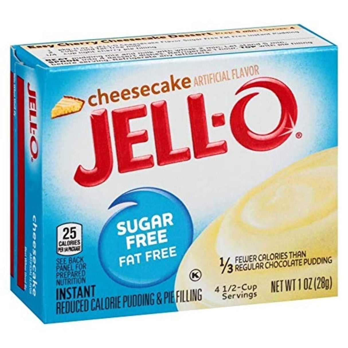 Jell-O Instant Cheesecake Sugar-Free Fat Free Pudding & Pie Filling (1 oz Boxes, Pack of 6)