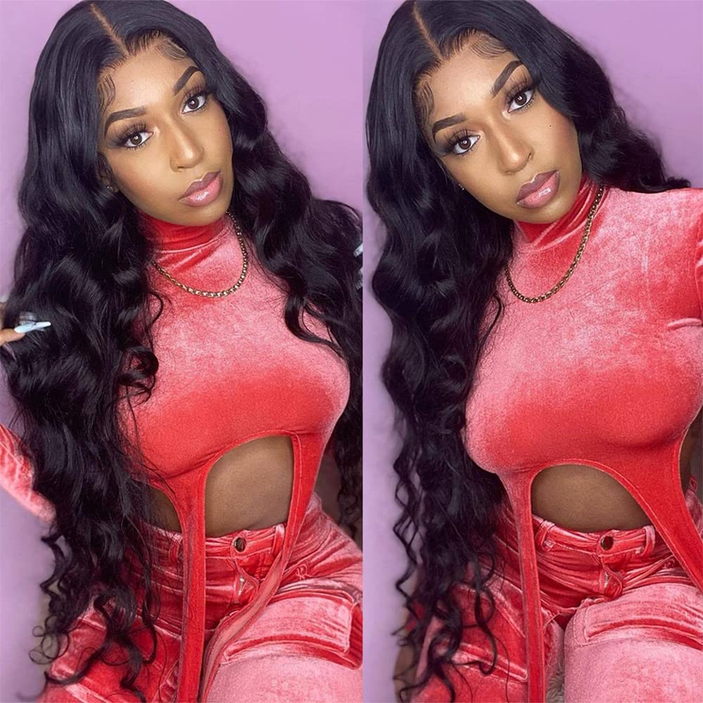 Body Wave Bundles Human Hair 26 28 30 Inch 100% Unprocessed Human Hair Bundles 12A Brazilian Virgin Hair Weave Body Wave 3 Pieces Natural Black Color 300G