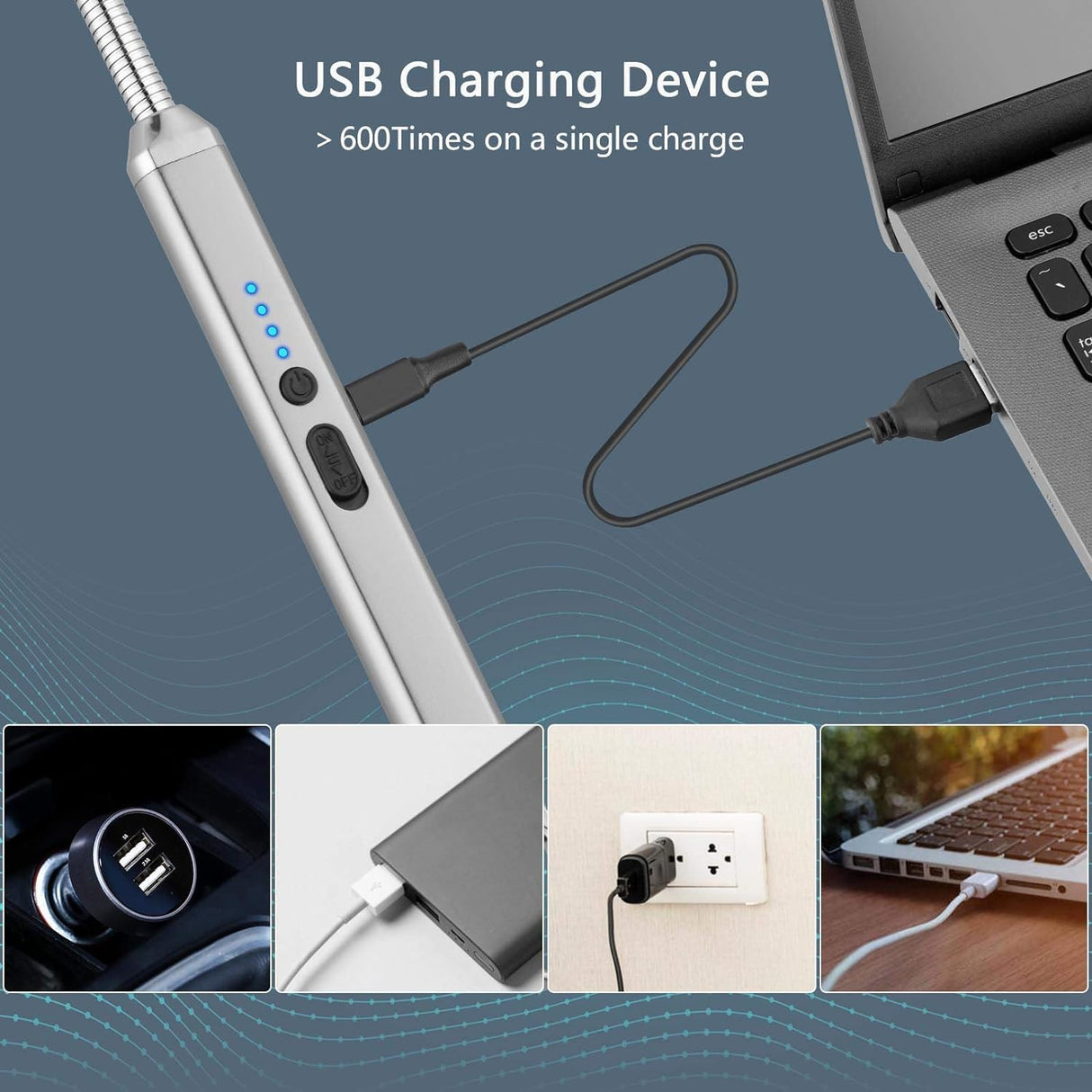 MEIRUBY 2 Pack Electric Candle Lighter, Birthday Christmas Stocking Stuffers Gifts for Women Mom Men Wife Sister, USB Arc Rechargeable Windproof Long Lighter for Candle BBQ Housewarming Gift Idals