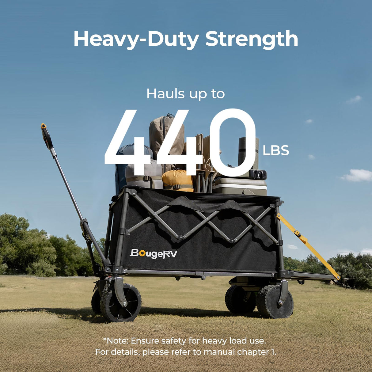 BougeRV Electric Utility Wagon with 133Wh Battery, Up to 440 lbs Load
