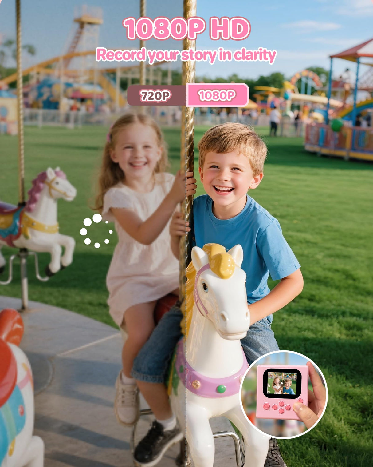 Kids Camera Instant Print Pink: HODDRCCN 32G Instant Print Camera for Kids -1080P HD - Christmas Birthday for Girls Age 3-12 - Ideal Toy for 3 4 5 6 7 8 9 10 11 12 Girls Boys