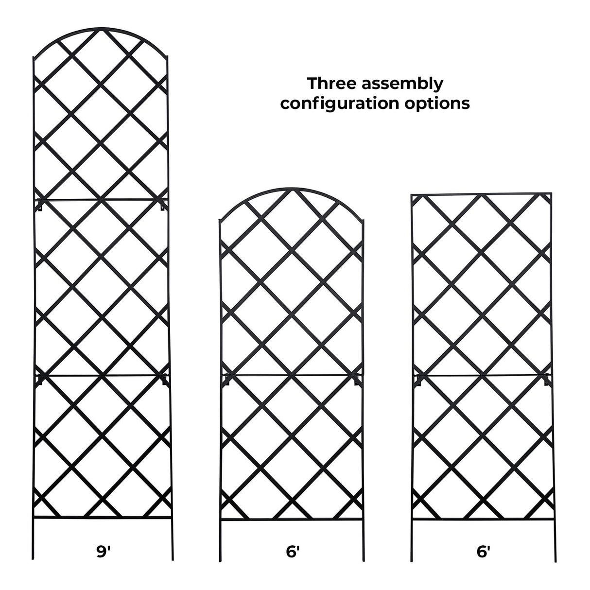 Giant Trellis, 108” high (9’ Tall) by 28” Wide Trellis with Arched top - by Meranti Home + Garden