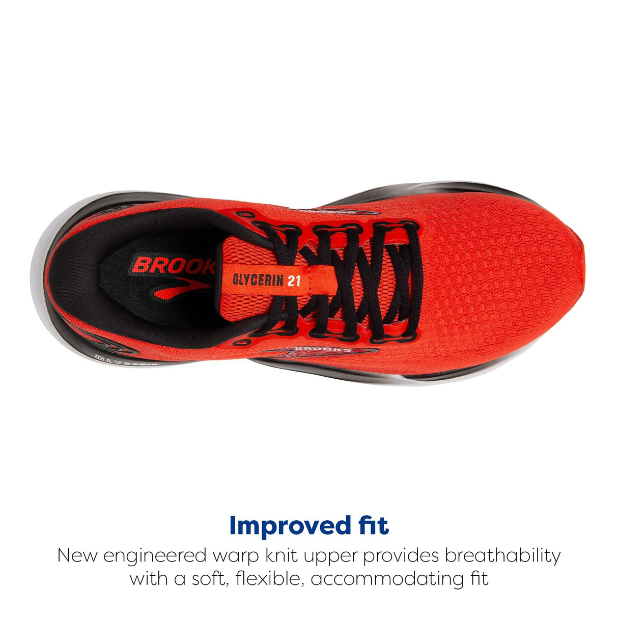 Brooks Men’s Glycerin 21 Neutral Running Shoe - Grenadine/Salsa/Black - 10 Medium