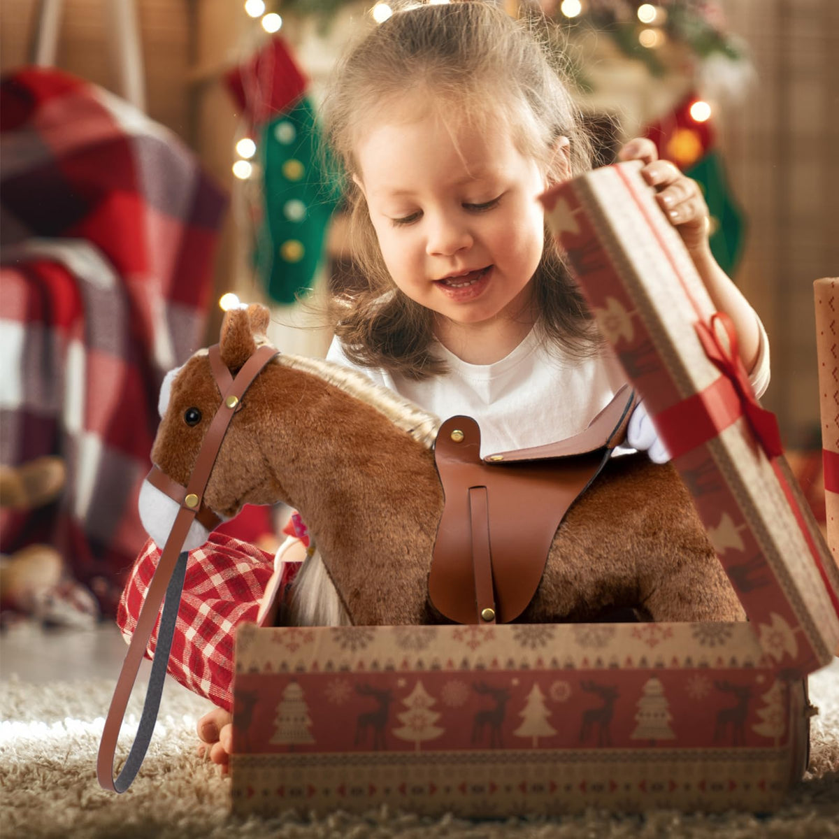 HollyHOME Horse Stuffed Animal,Horse Toys for Girls, Brown Pony, 11"