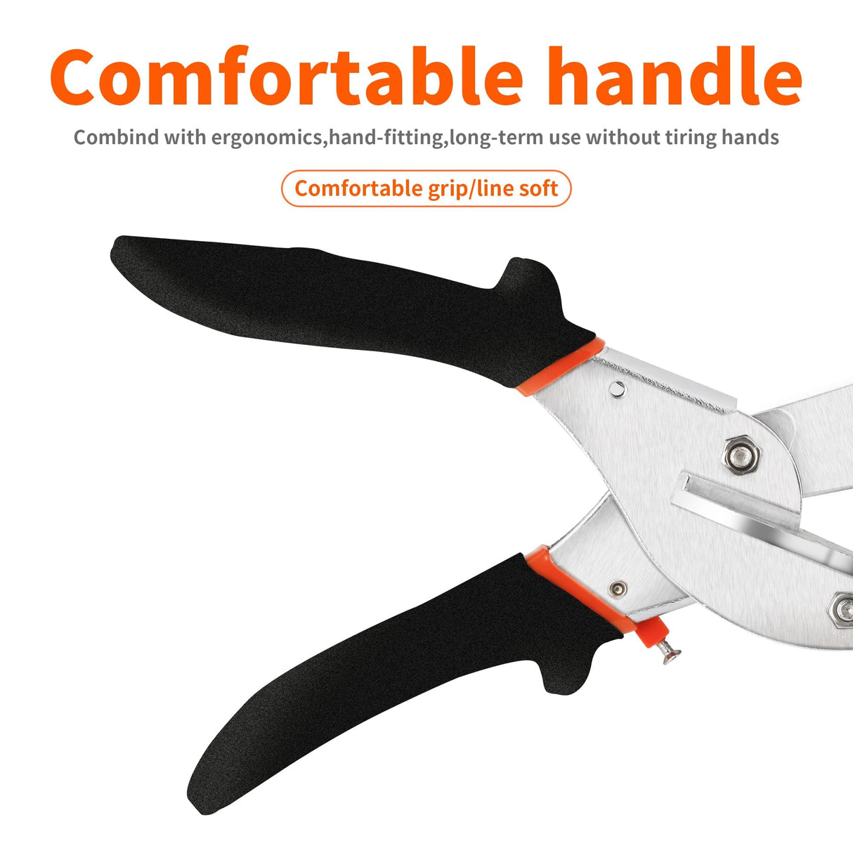GARTOL Miter Shears, 45-135 Degree Adjustable Angle Scissors, Quarter Round Cutter Tool with Spare SK5 Blades, Trunking Shears for Cutting PVC, Trim and Softwood Moulding (Not for Hardwood)