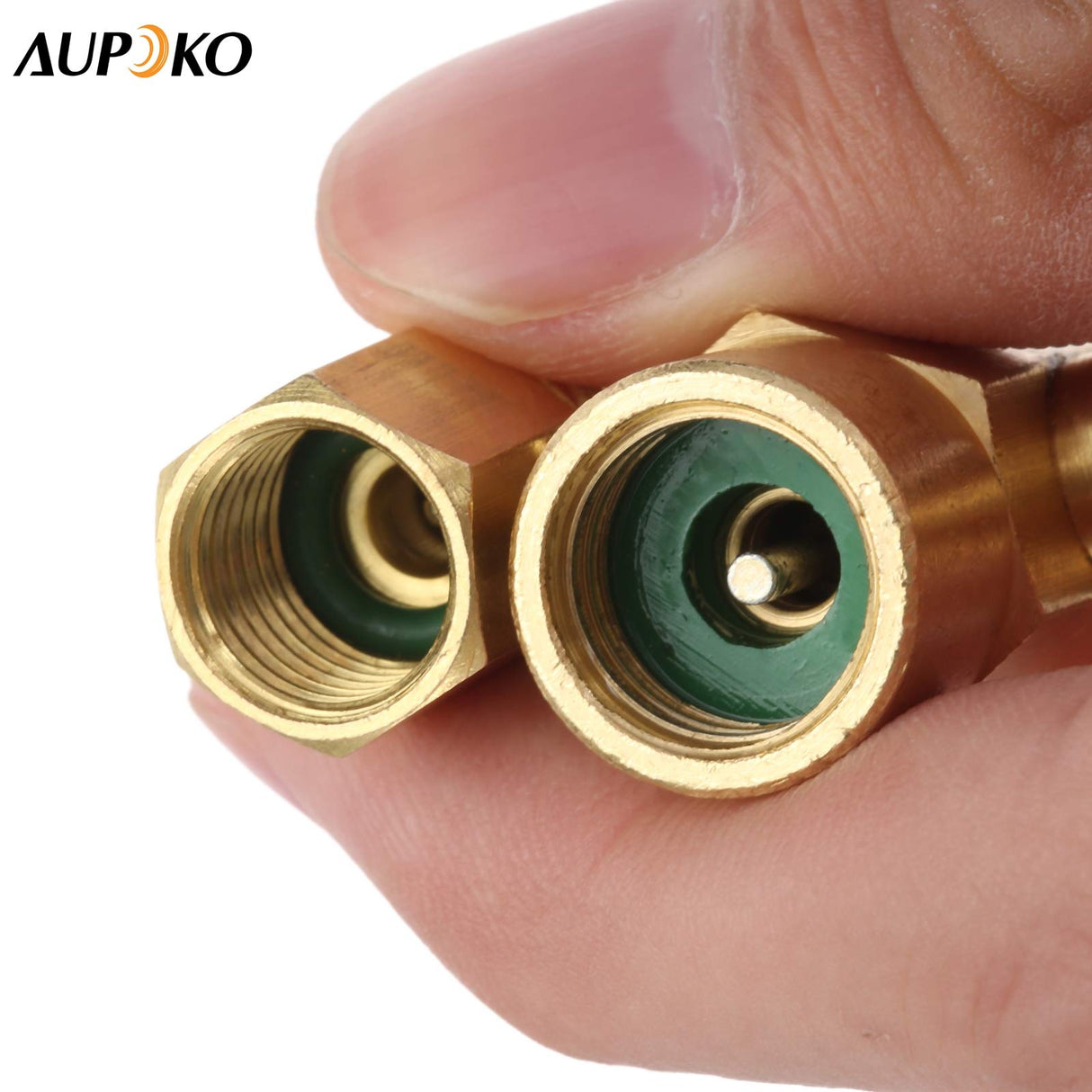 R1234YF Self-Sealing Can Tap with R134A Tank Adapter, 1/2’’ to 1/4’’ SAE Refrigerant Can Bottle Tap Opener with 1/4’’ SAE Female and 1/2’’ Male Adapter