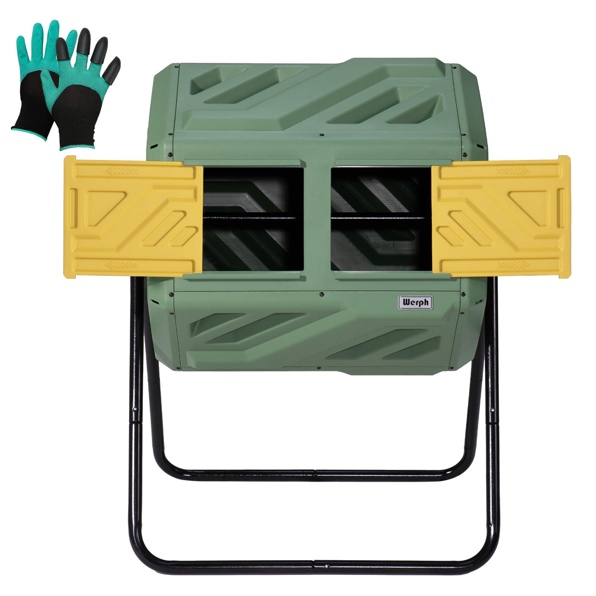 Werph 43 Gal Outdoor Compost Bin for Garden & Kitchen Waste, Grass Green